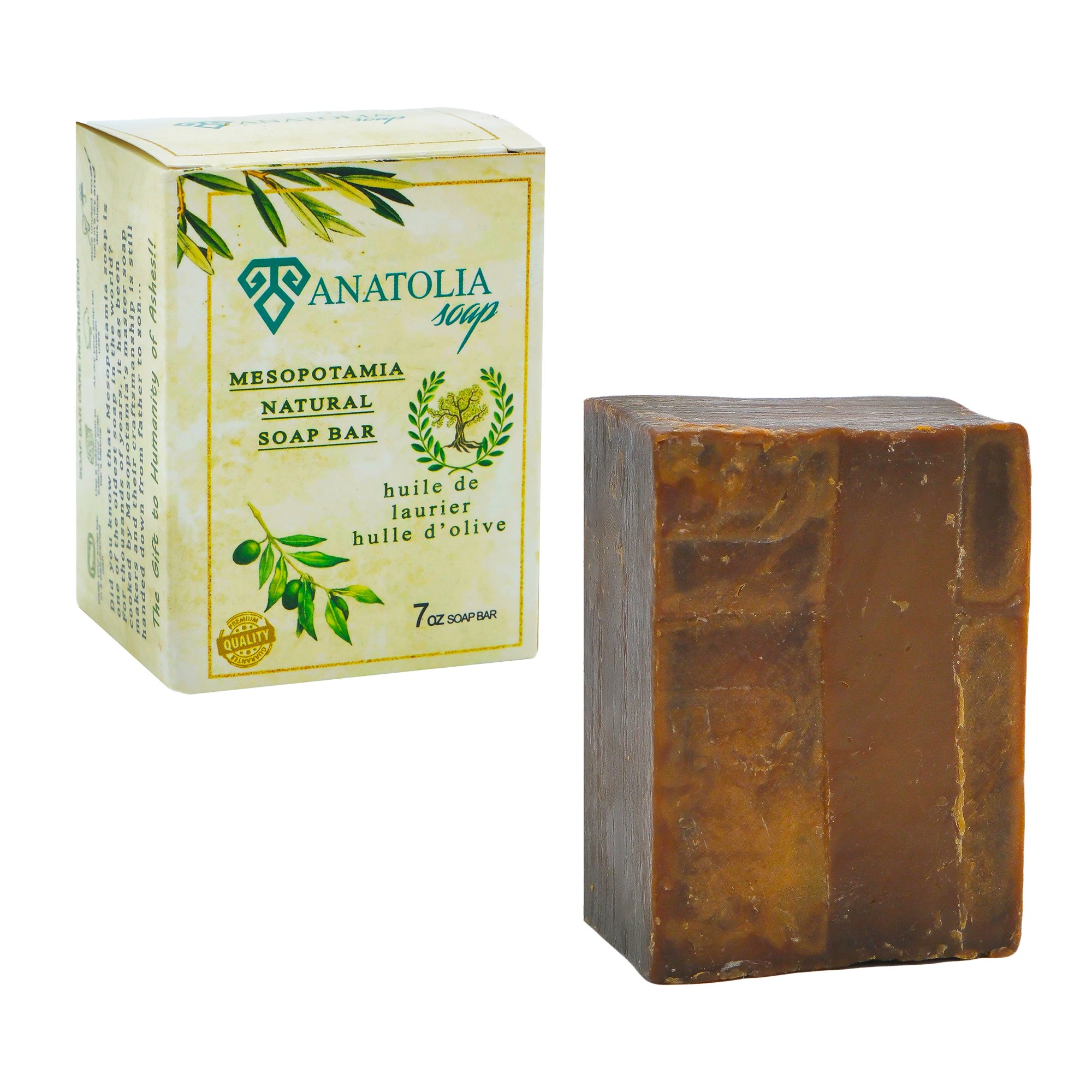 Mesopotamia 180 G Aleppo Soap with 60% Laurel  and 40% Olive Oil Organic Handmade Natural Moisturizer for Dry and Normal Skin