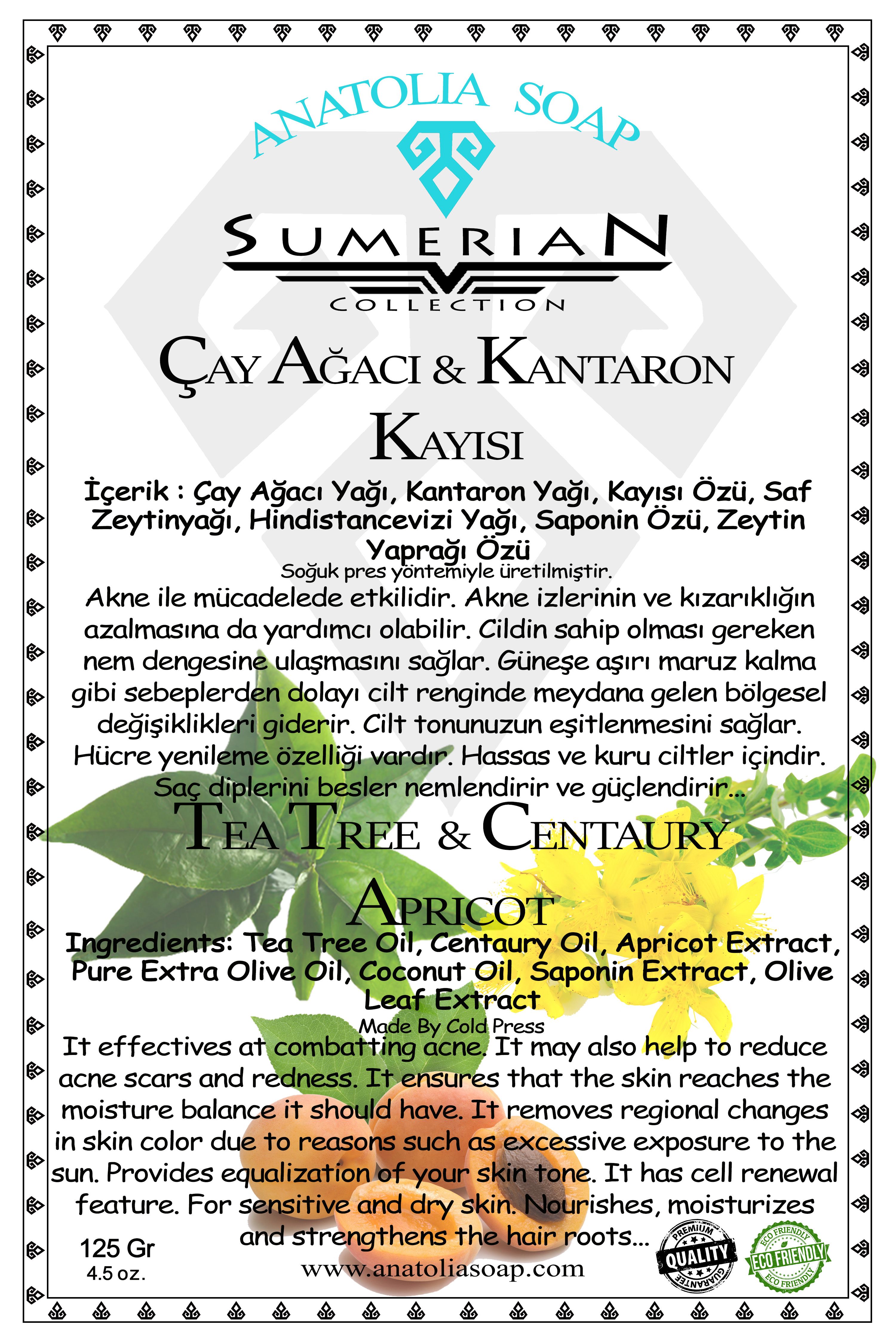 Remove Regional Color Differences on the Skin with Sumerian Collection Tea Tree St. John's Wort Apricot Soap.