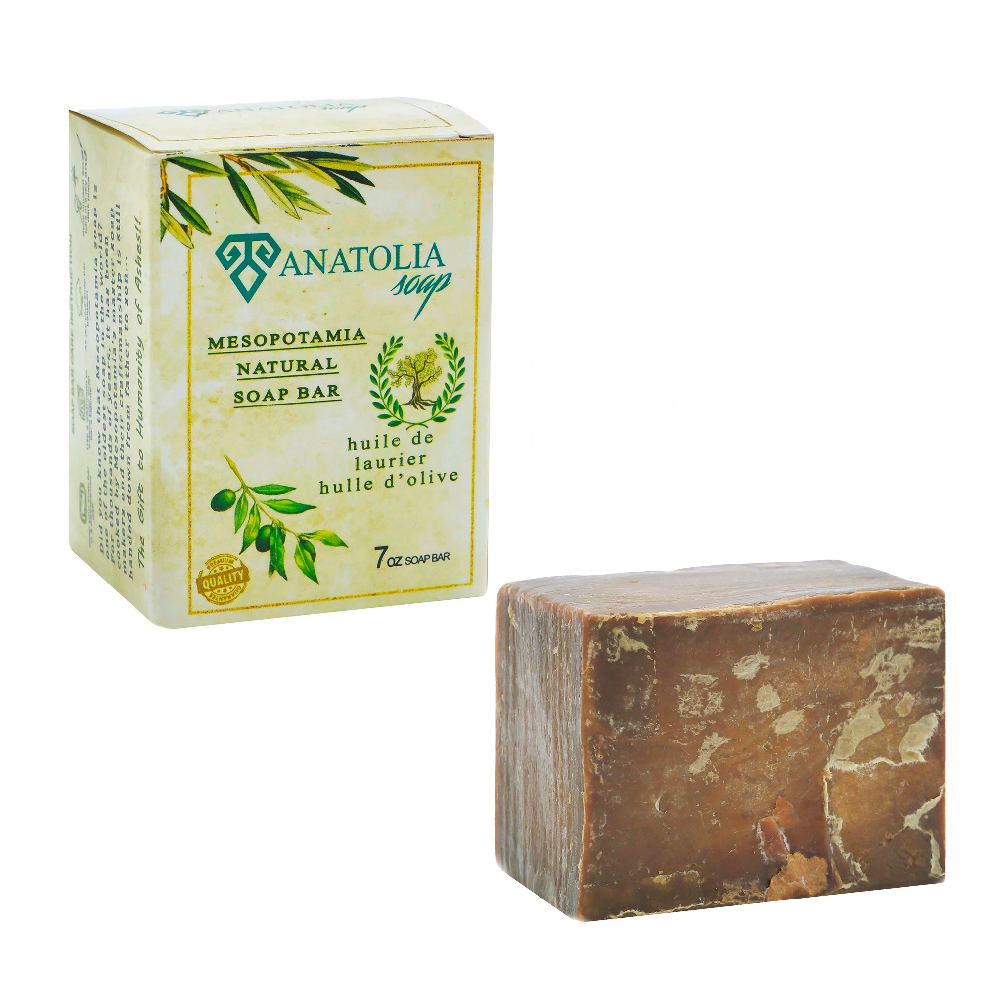 Mesopotamia 180 G Aleppo Soap with 40% Laurel  and 60% Olive Oil Organic Handmade Natural Moisturizer for Dry and Normal Skin