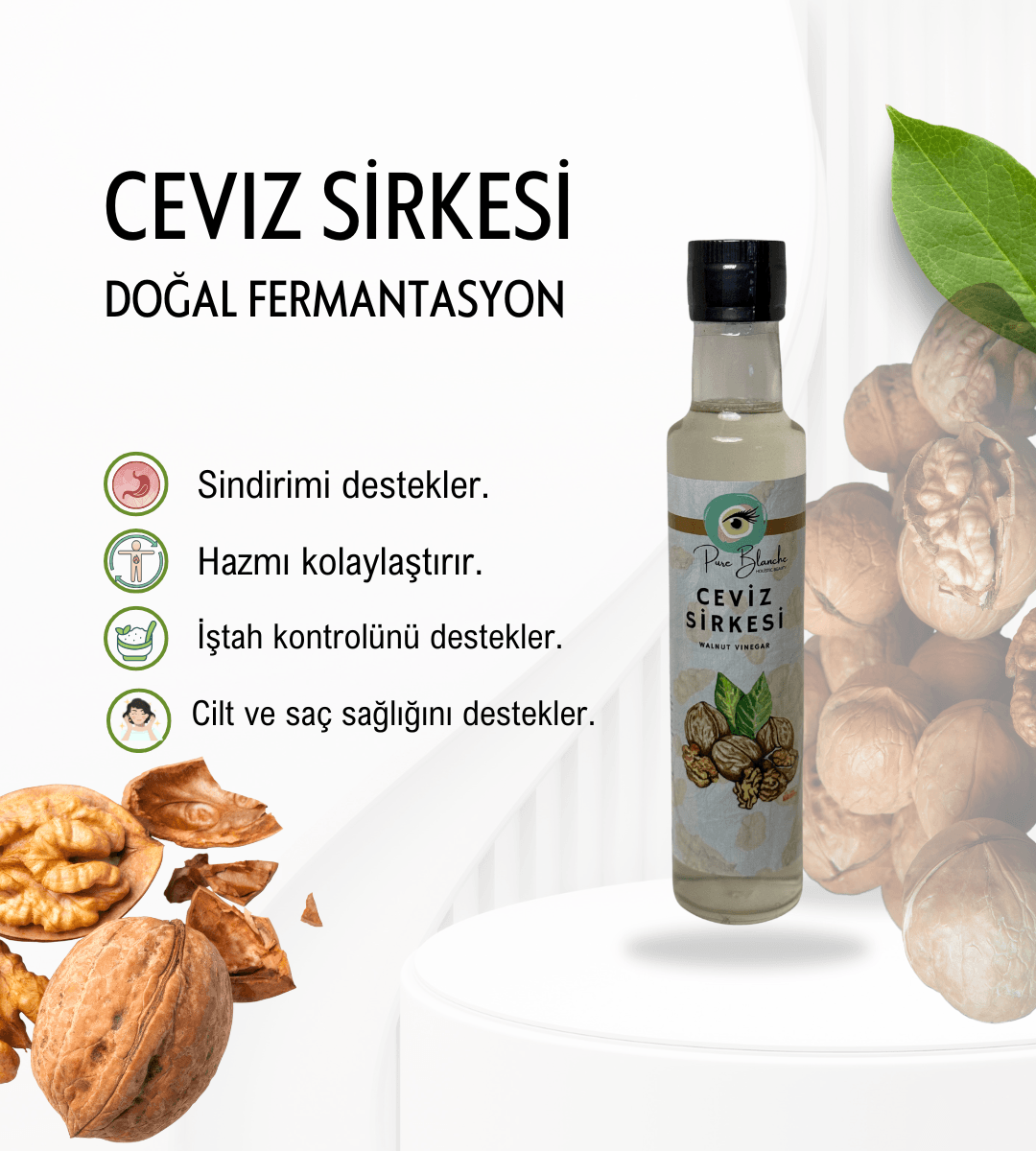 Ceviz Sirkesi Doğal Fermantasyon Walnut Vinegar 250 Ml