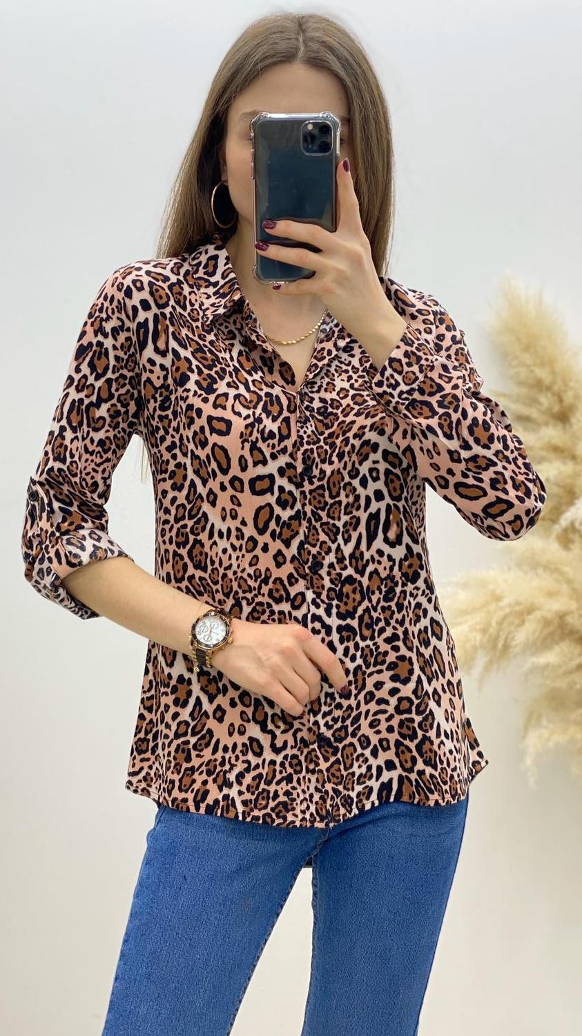 Viskon Gömlek Leopar