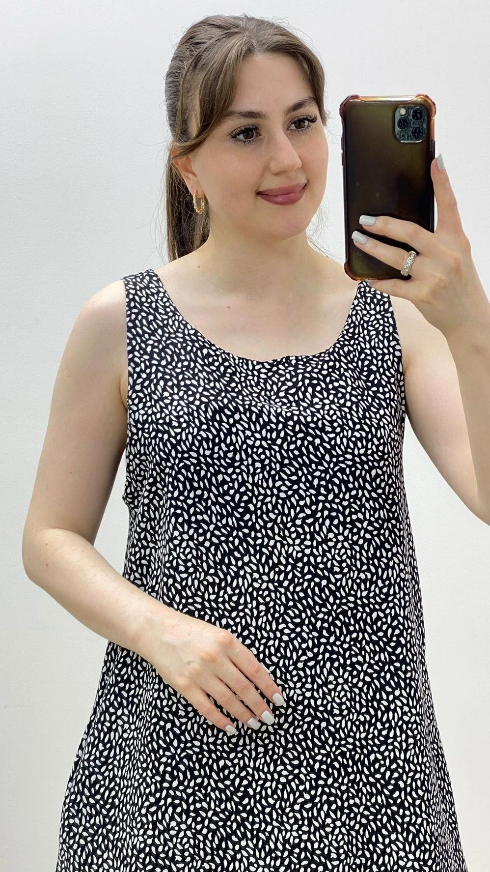 Kolsuz Viskon Elbise Siyah