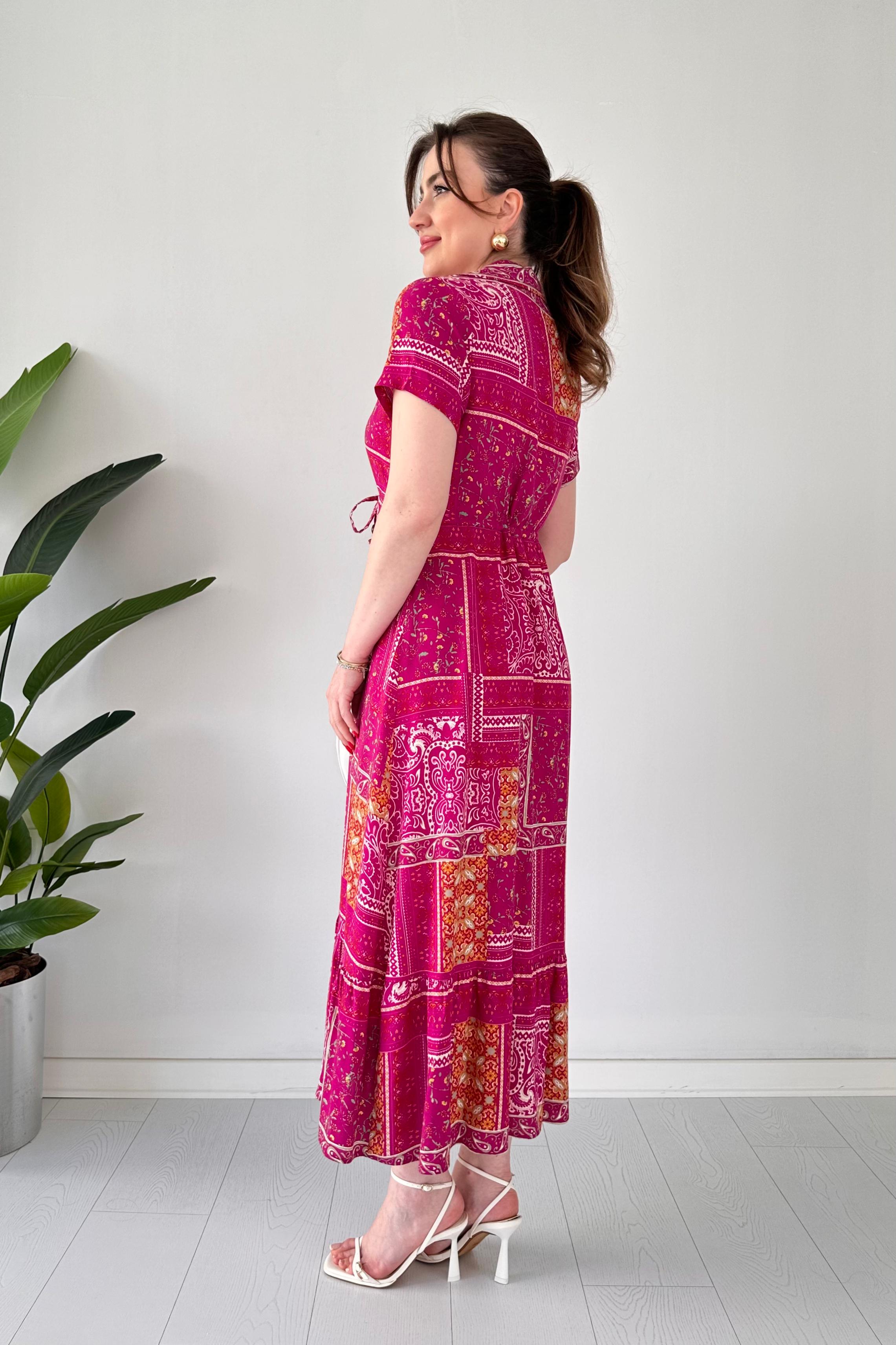 Patchwork Viskon Elbise