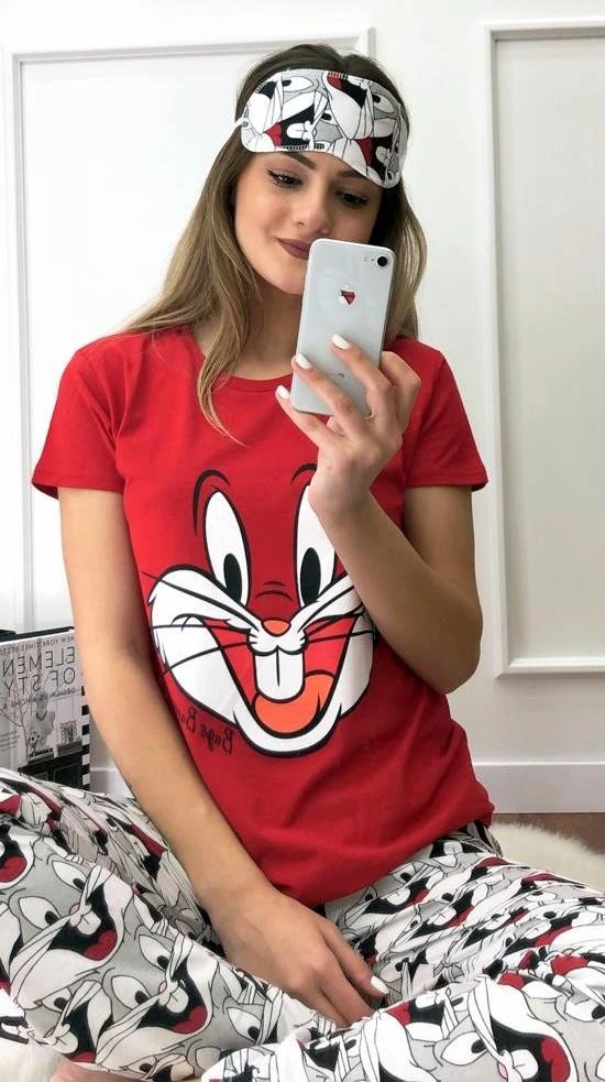 Bugs Bunny Pijama Takımı Kırmızı