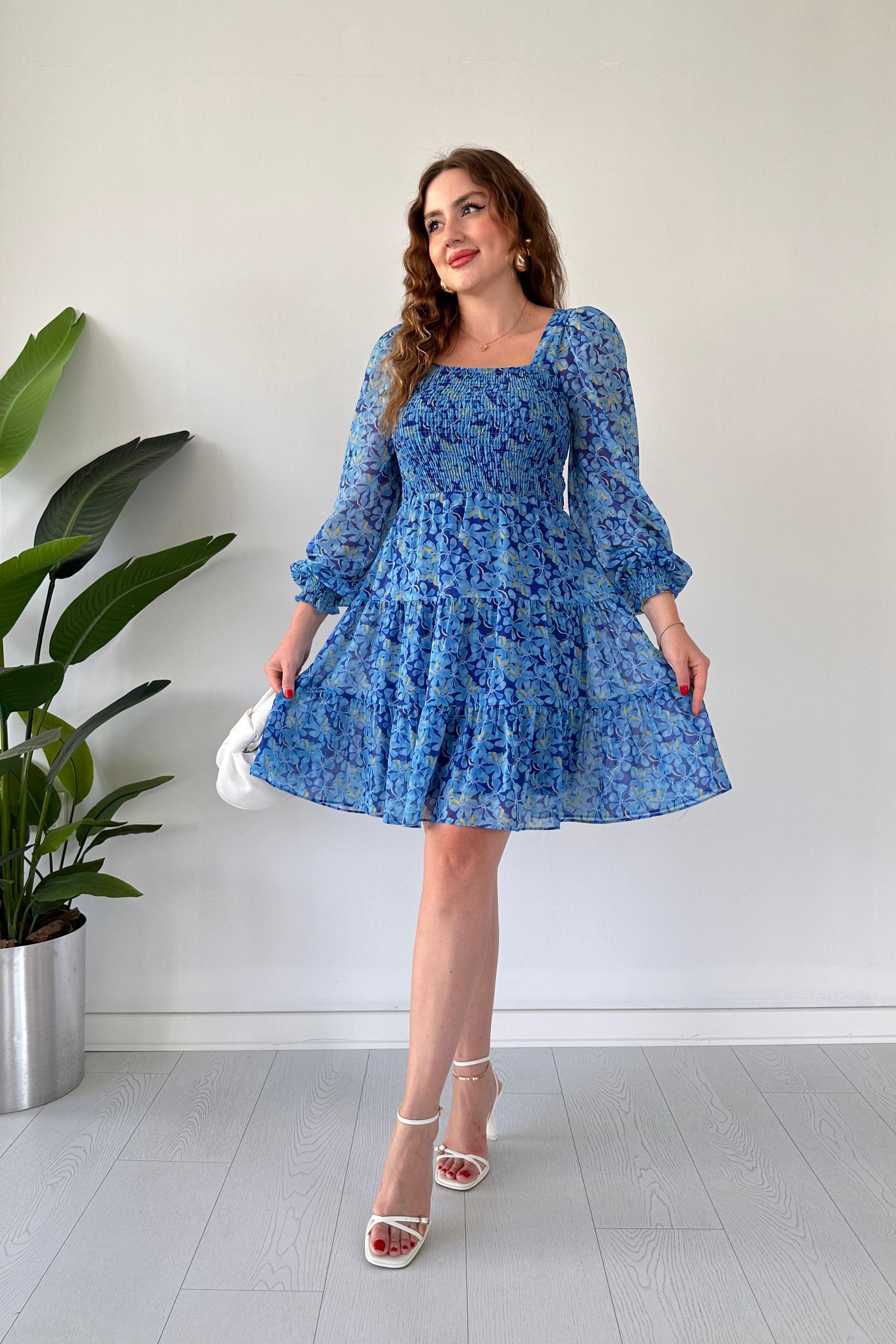 Menevşe Şifon Elbise