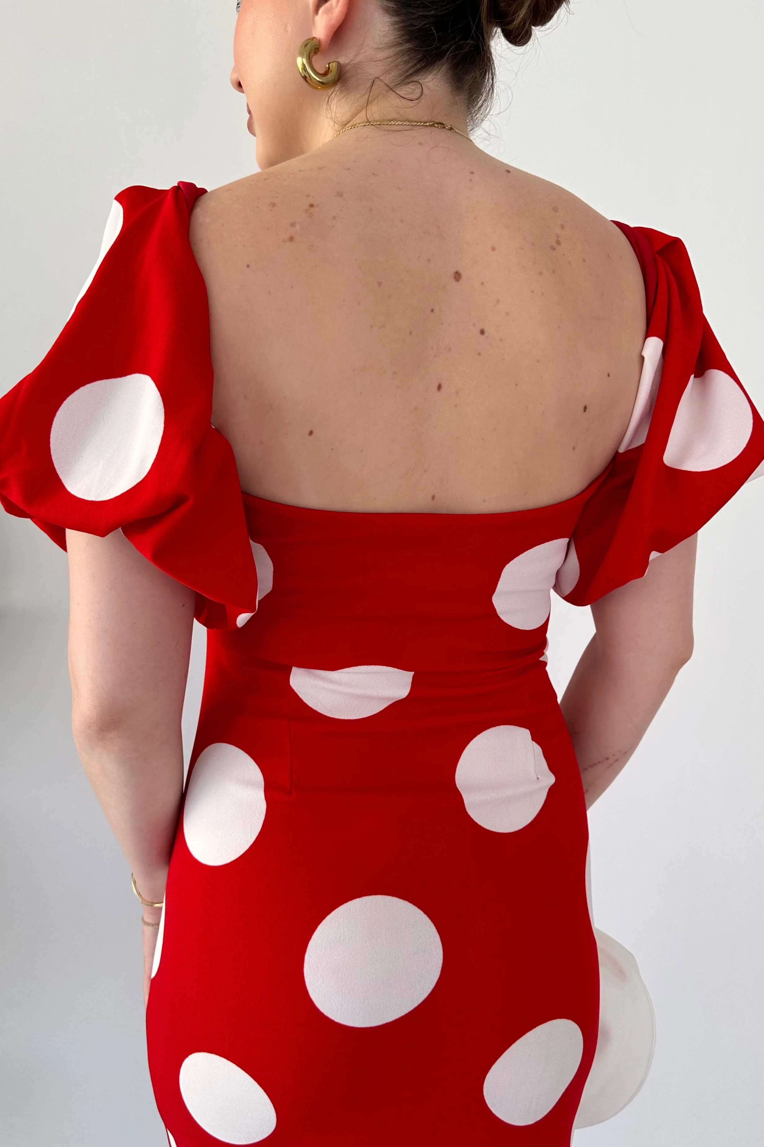 İri Puan Krep Elbise