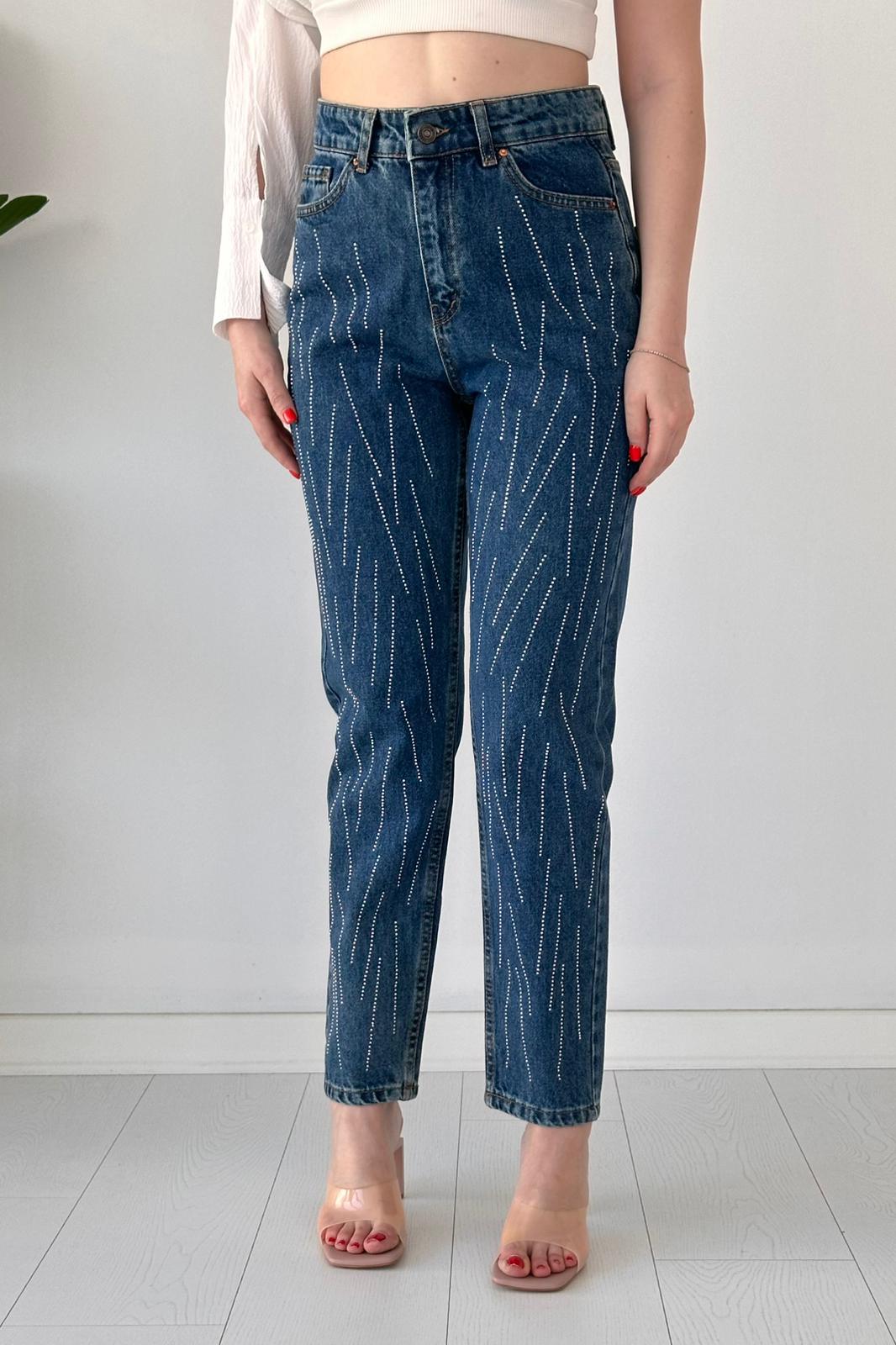 Taşlı Eskitme Jean