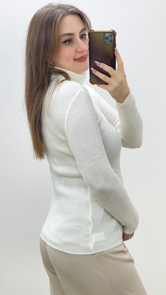 Balıkçı Triko Kazak Ekru