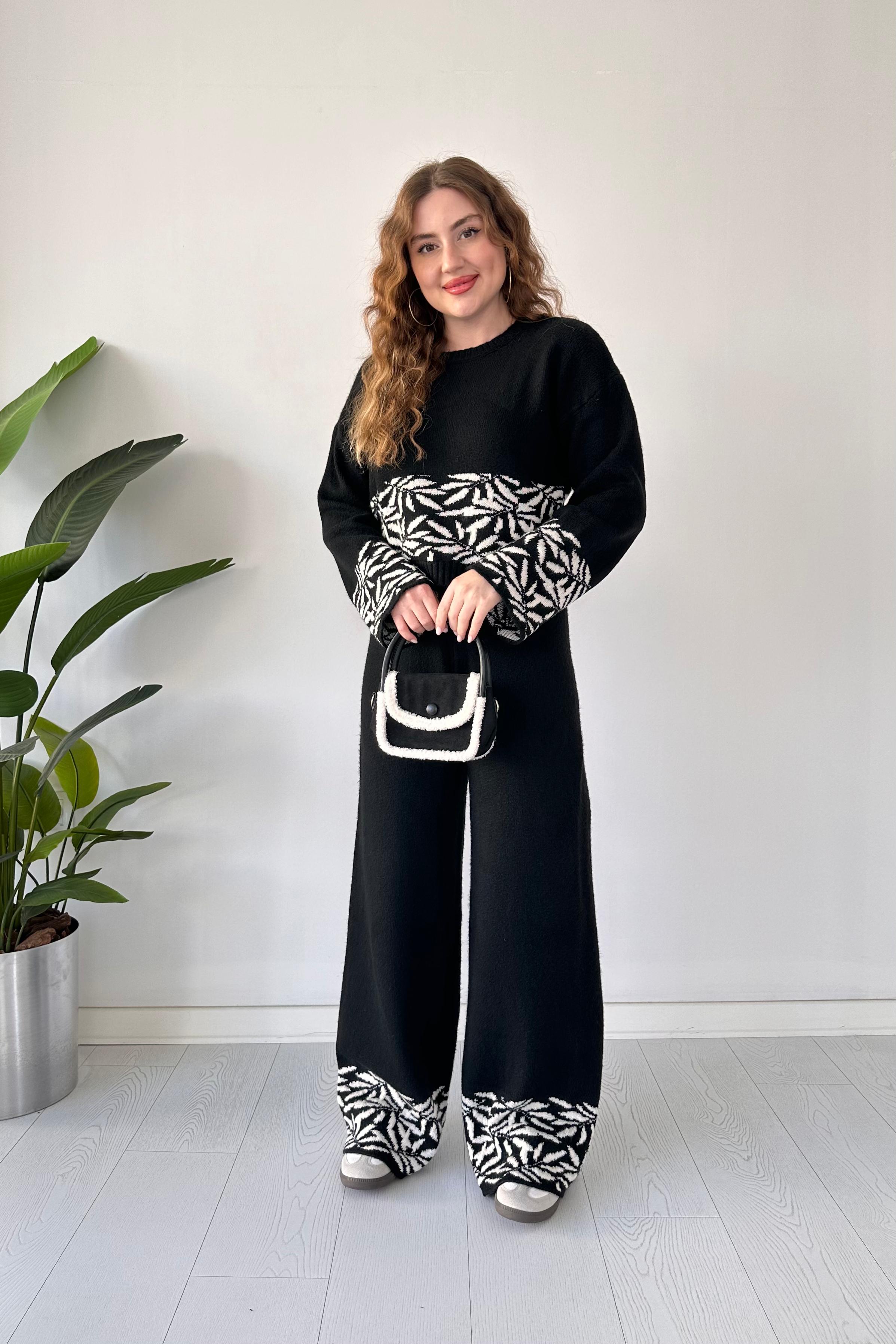 Yapraklı Triko Takım