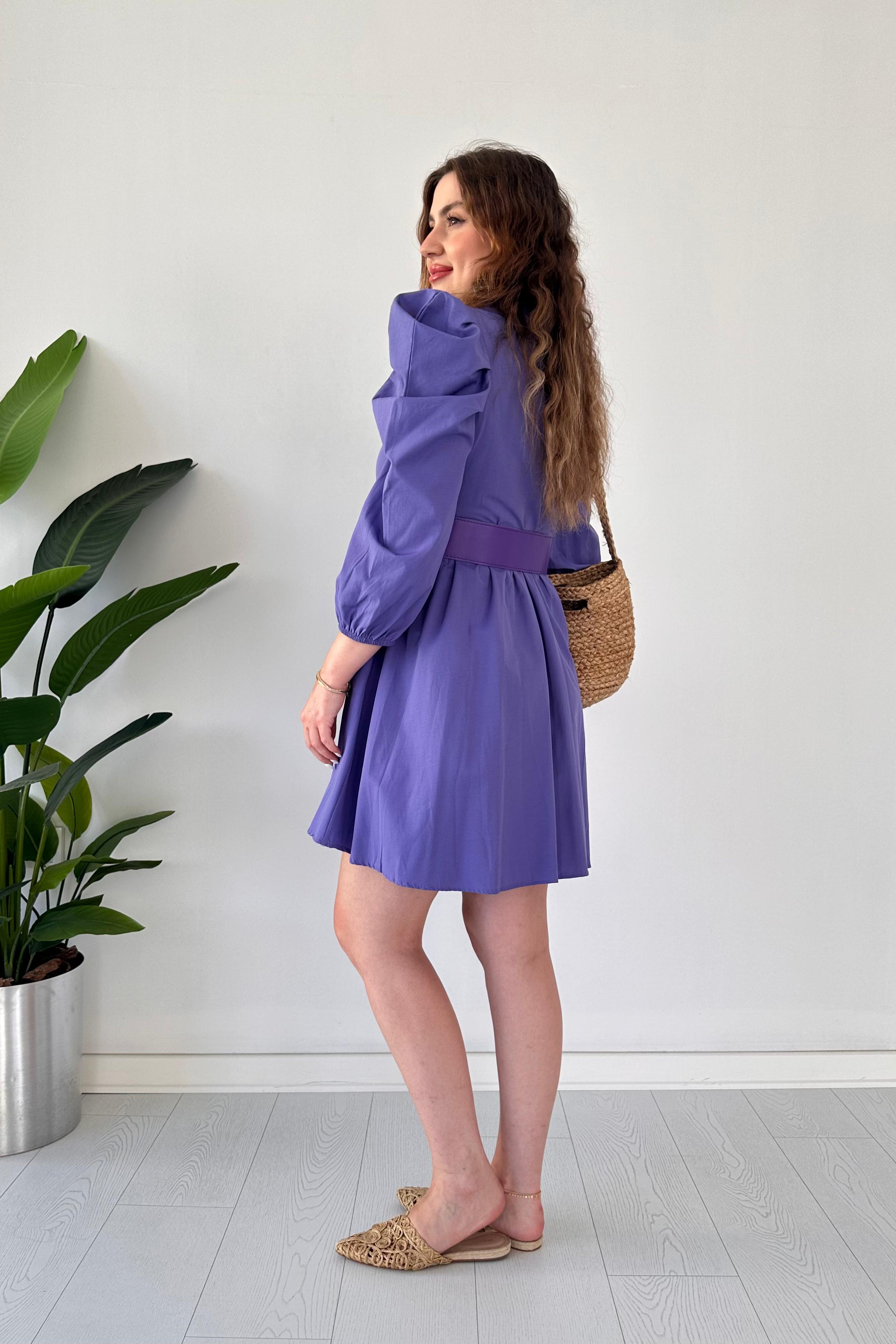 Prenses Kol Poplin Elbise