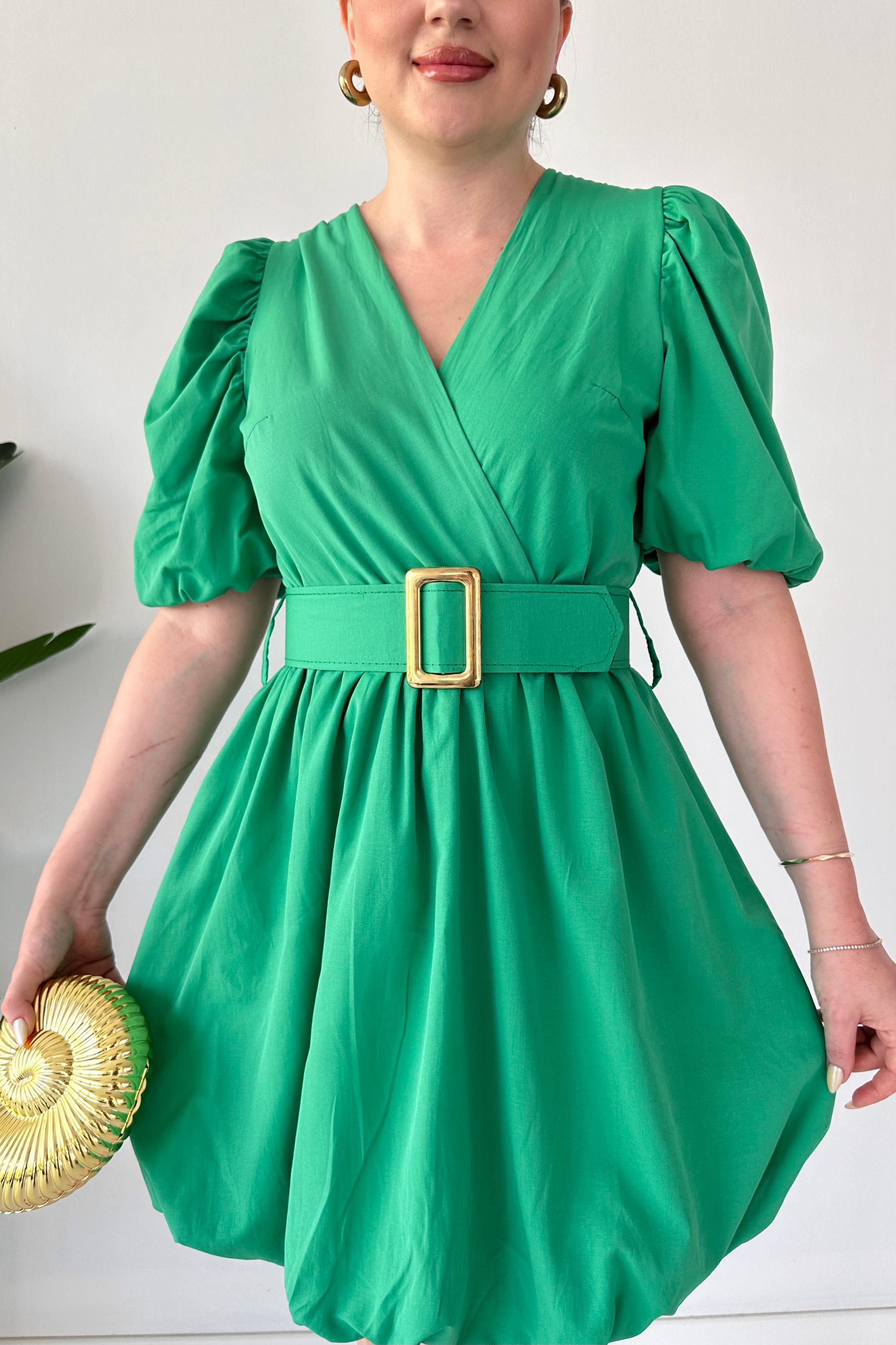 Balon Kemerli Elbise