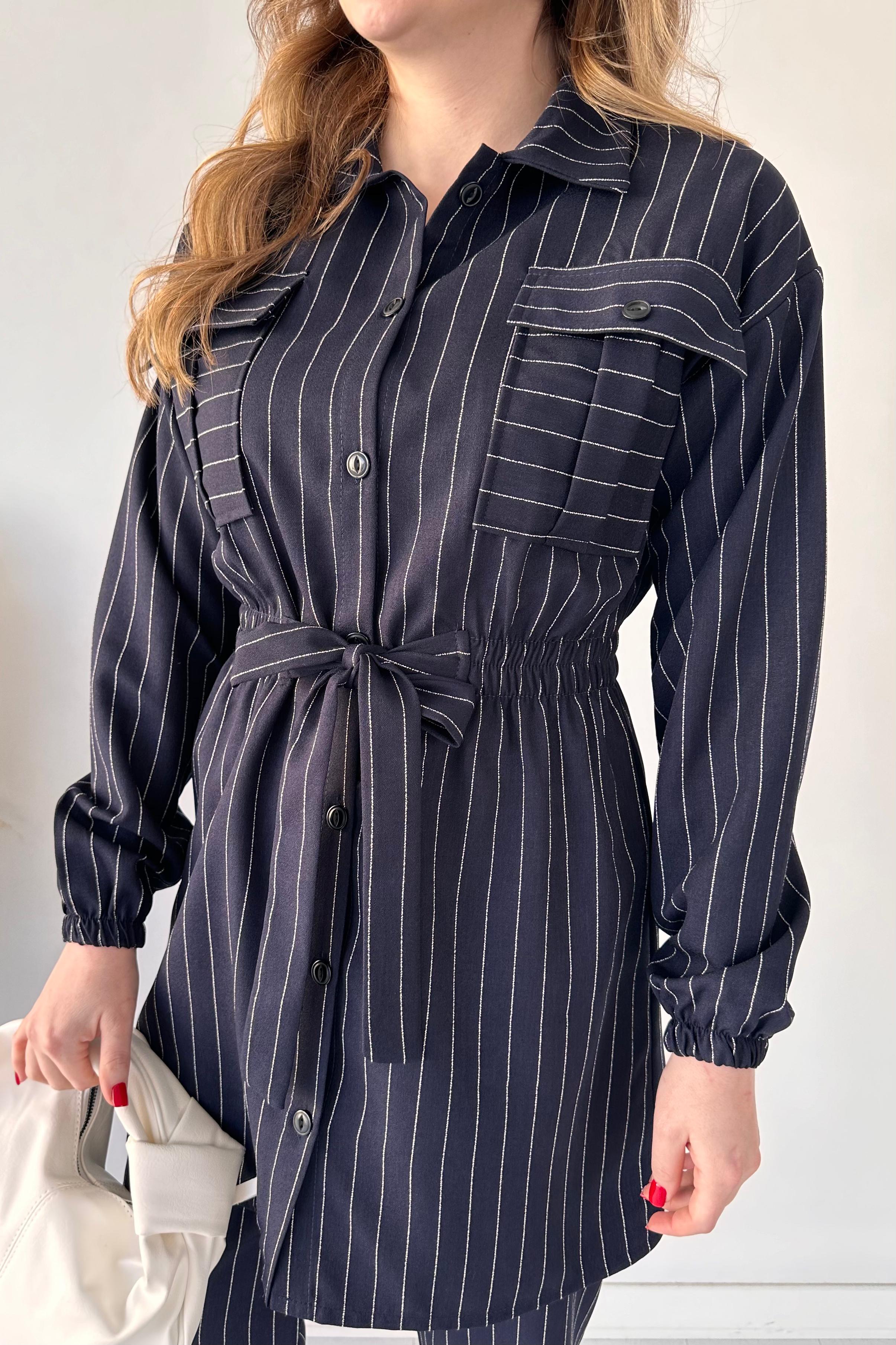 Çizgili Ceket Pantolon Takım