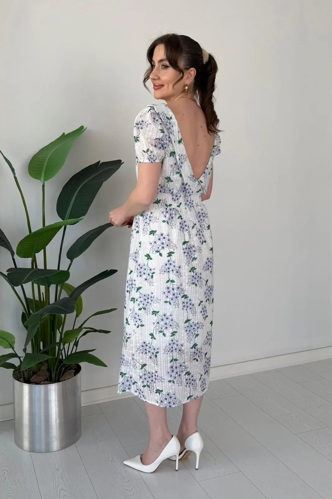 Bebe Yaka Floral Fisto Elbise · 2