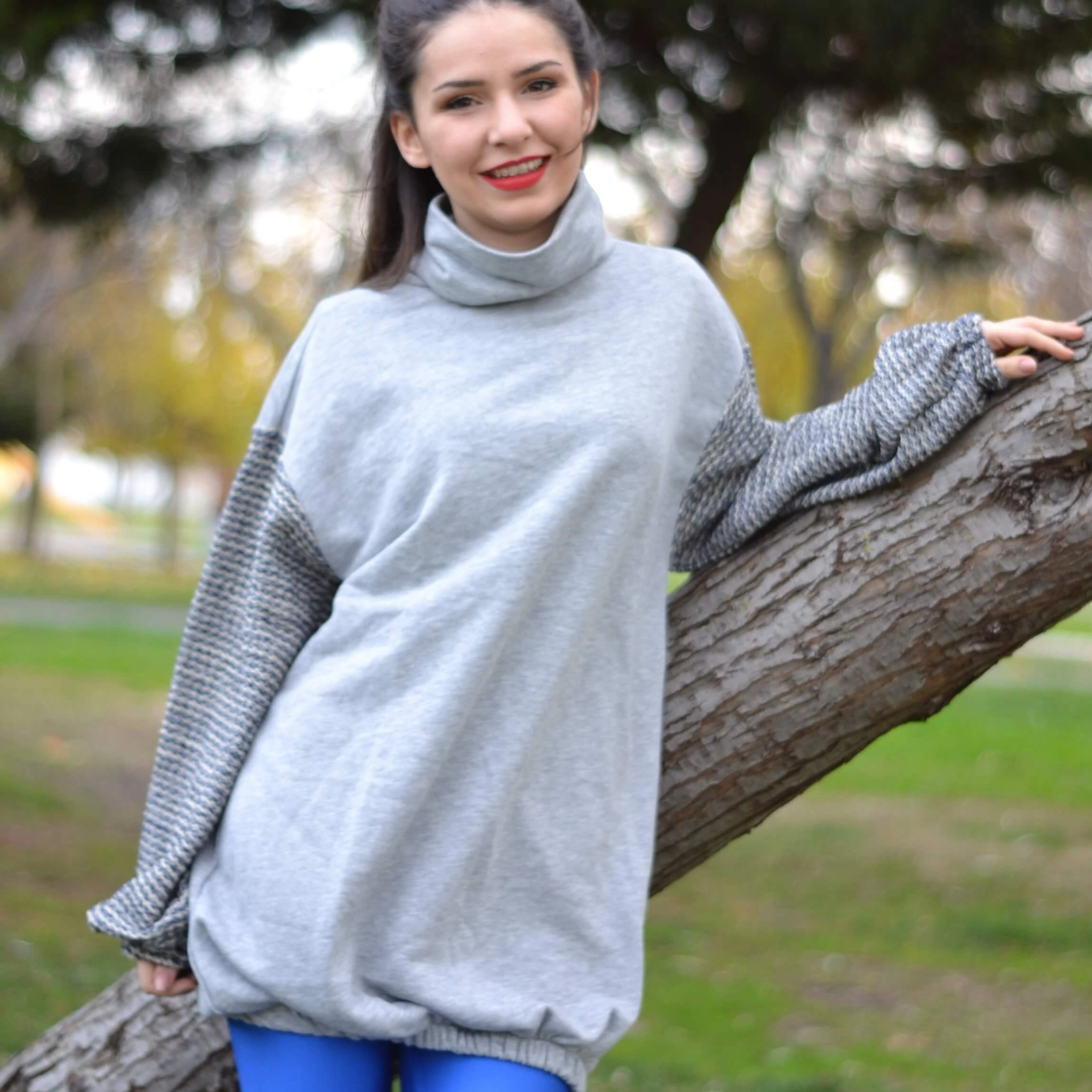 Kolları Triko Detay Sweatshirt