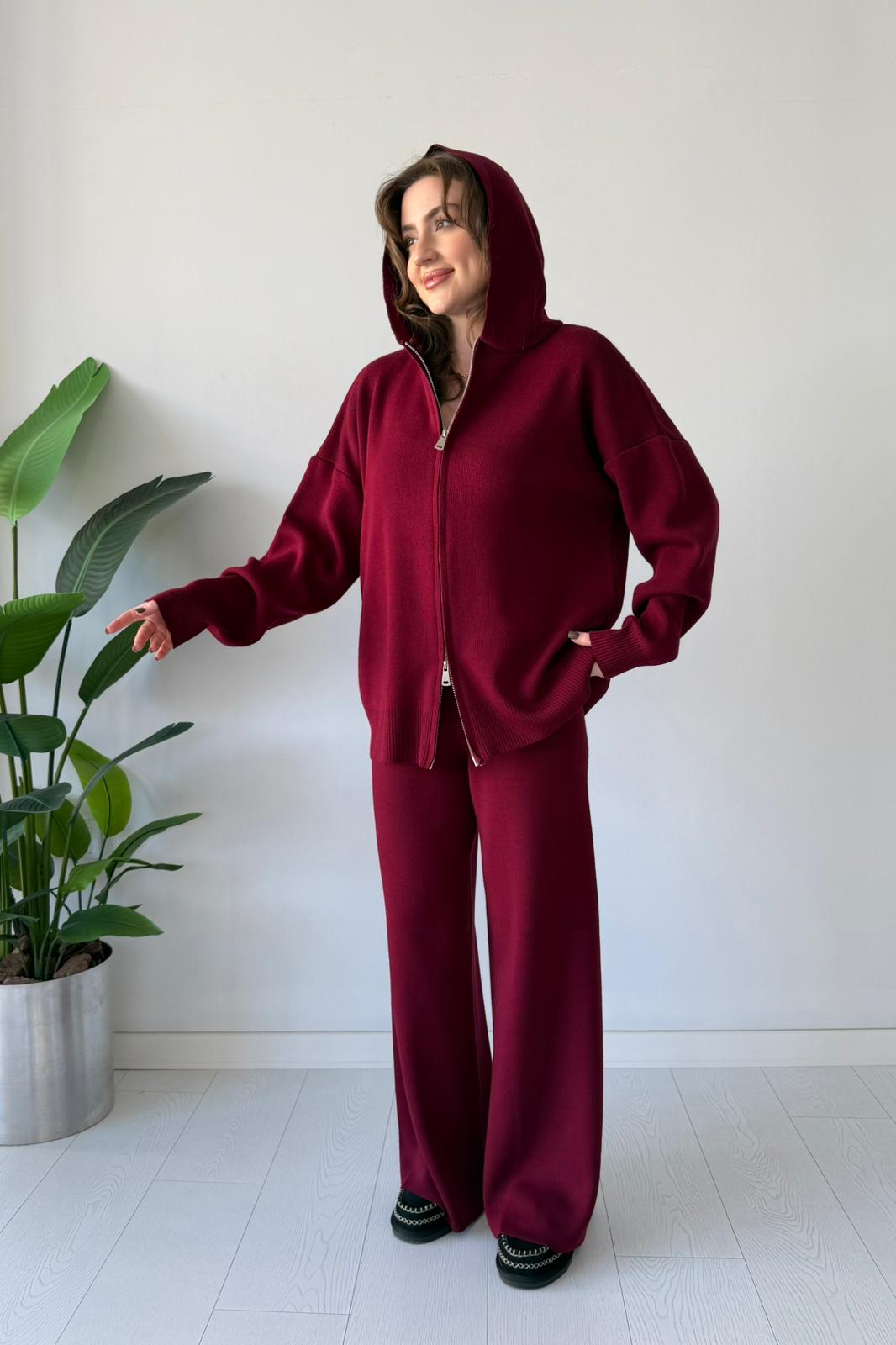 Çift Fermuarlı Triko Takım