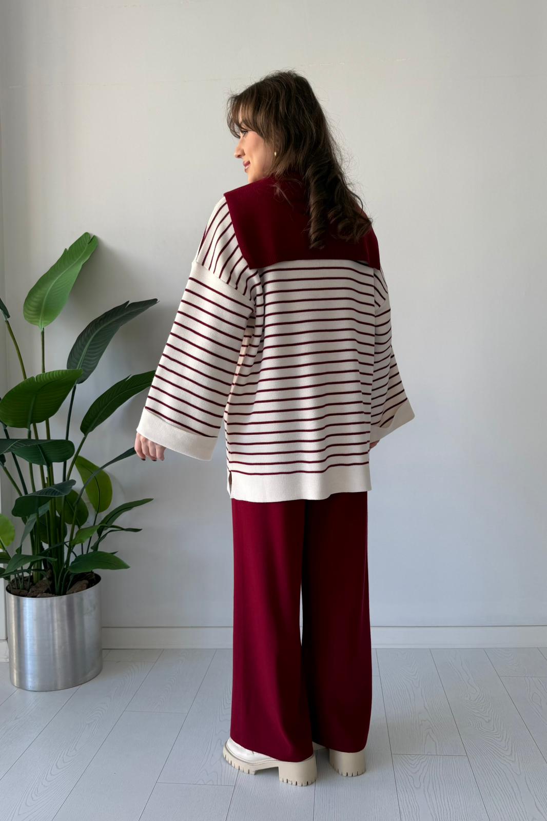 Bağlama Detaylı Triko Takım