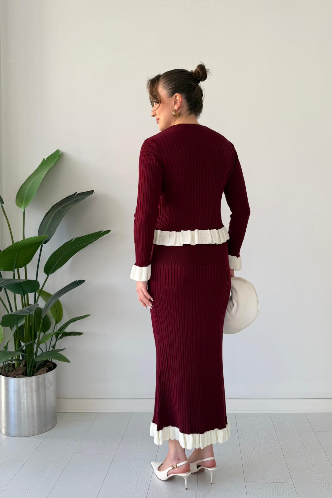 Volanlı Triko Takım