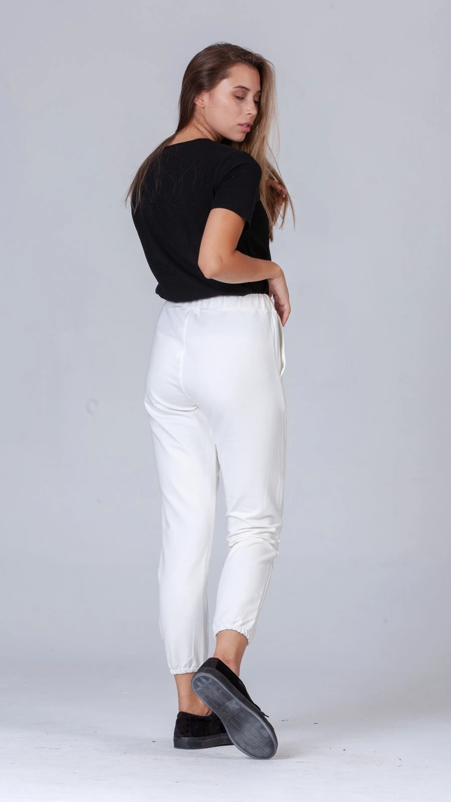 Lastik Paça Eşofman Altı - Beyaz