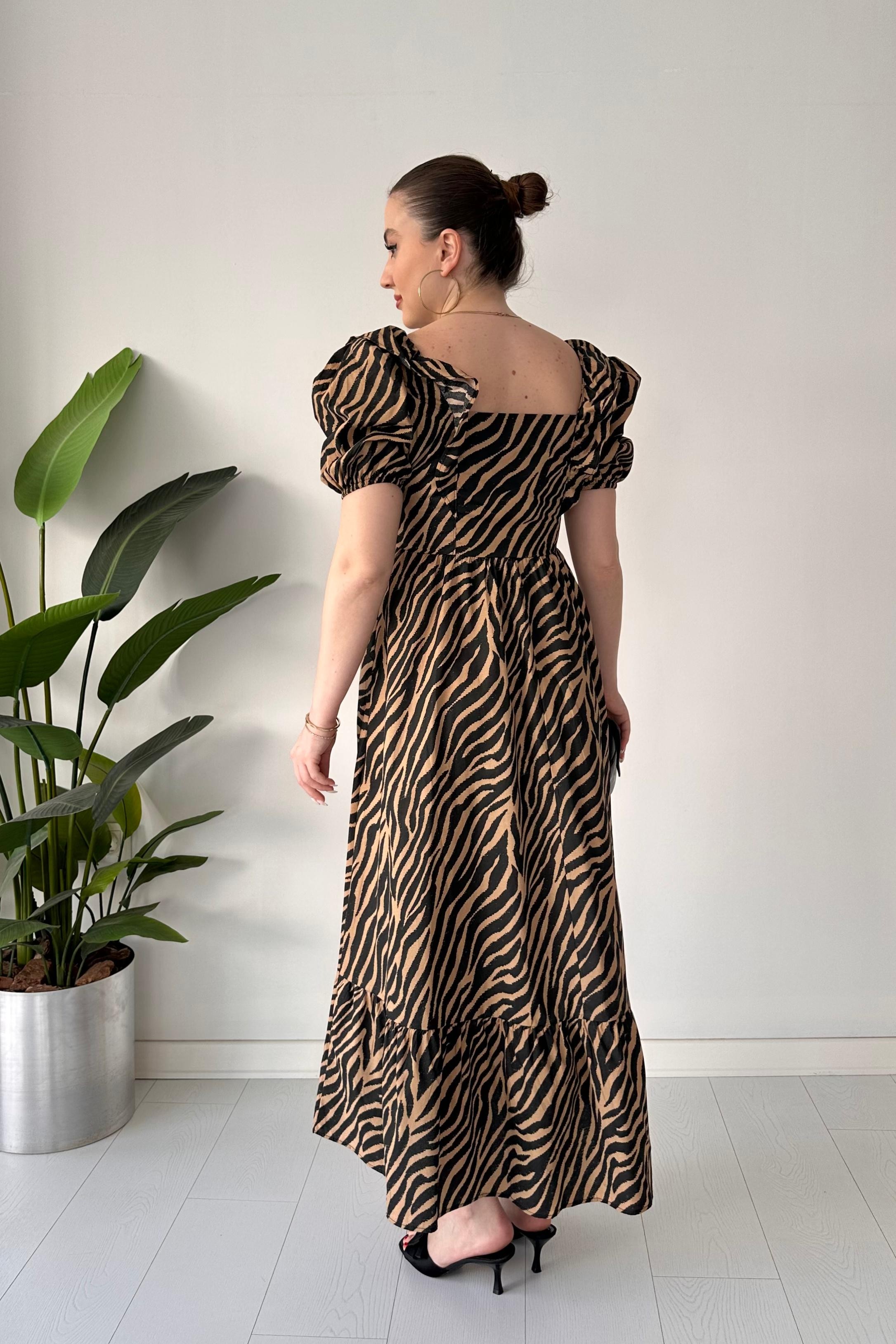 Zebra Poplin Elbise