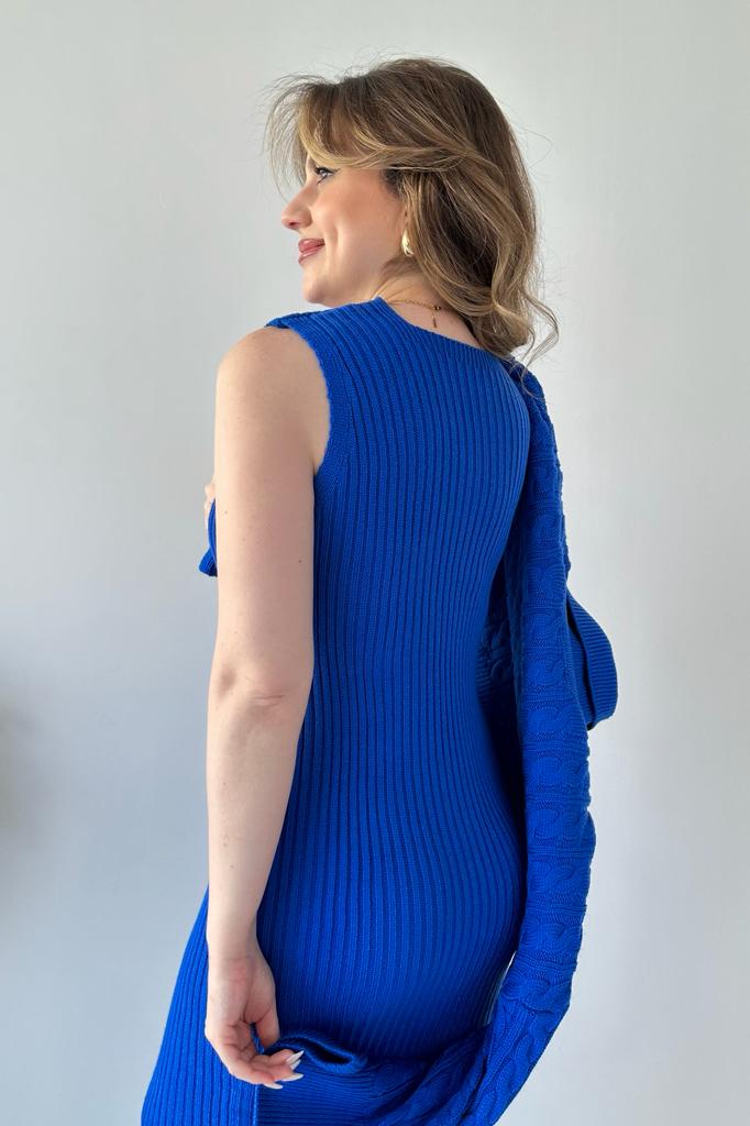 Saç Örgü Kazak Elbise Triko Takım