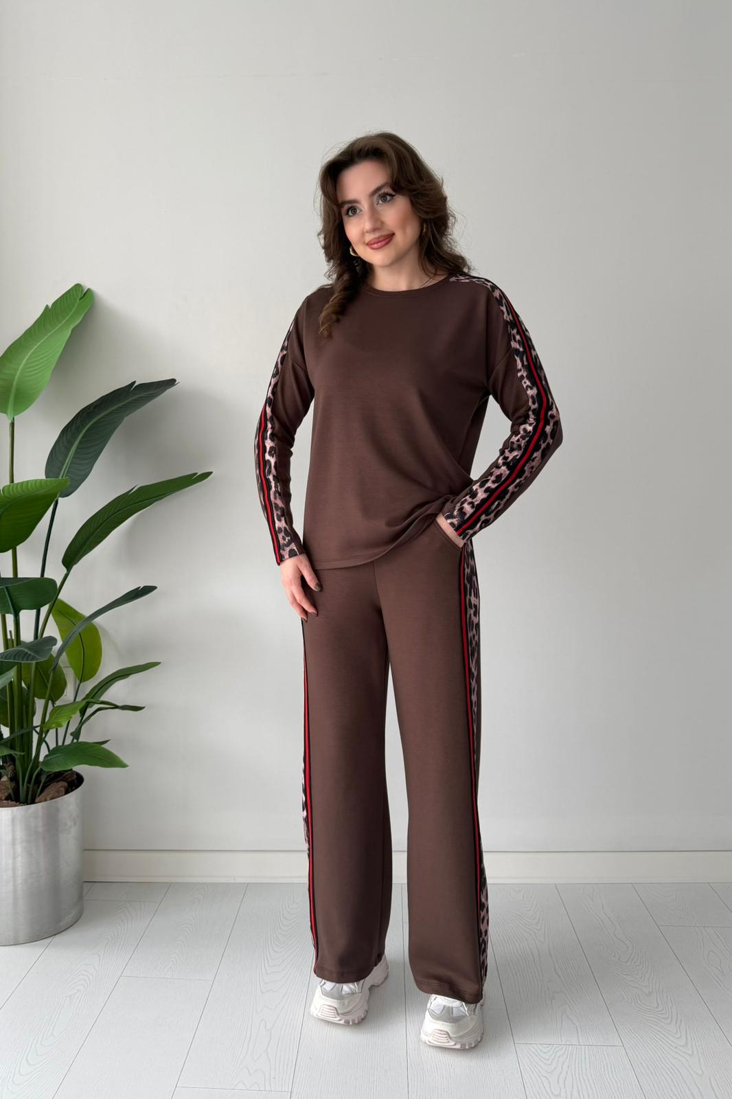 Kırmızı Şeritli Leopar Takım