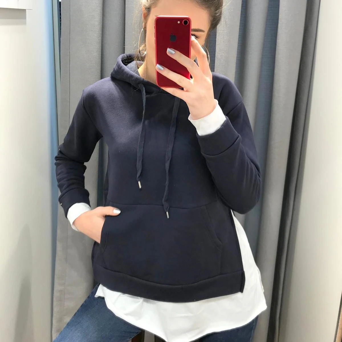 Tshirt Detay Sweatshirt Lacivert