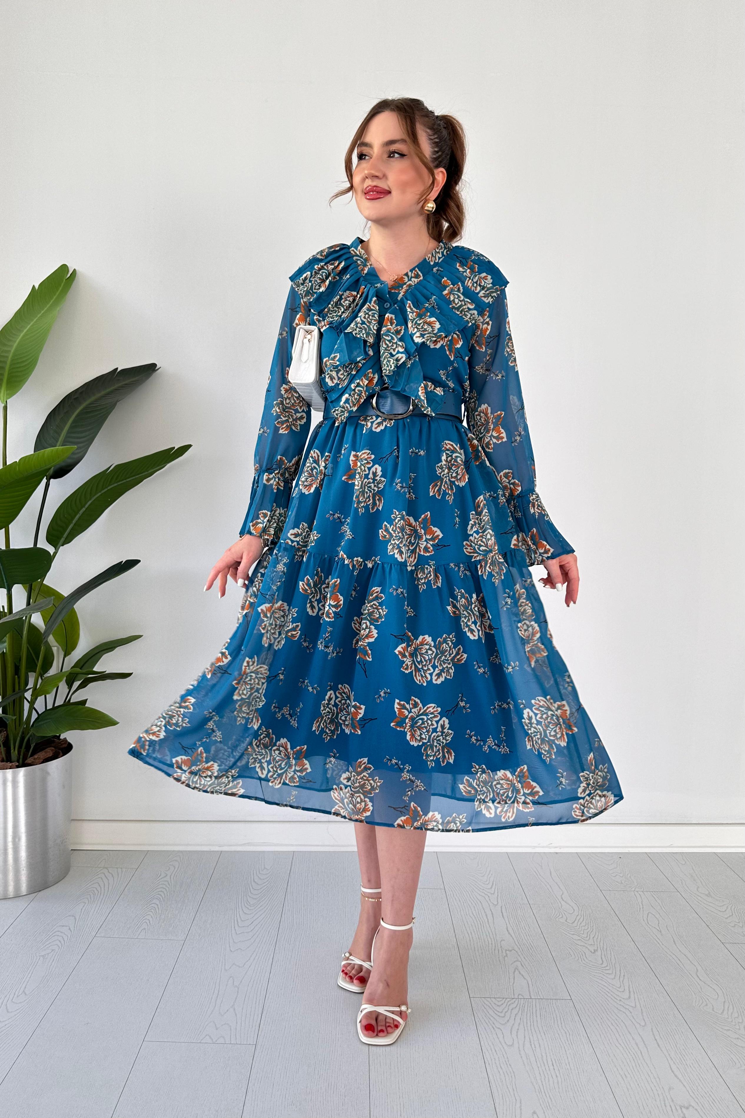 Kasımpatı Şifon Elbise