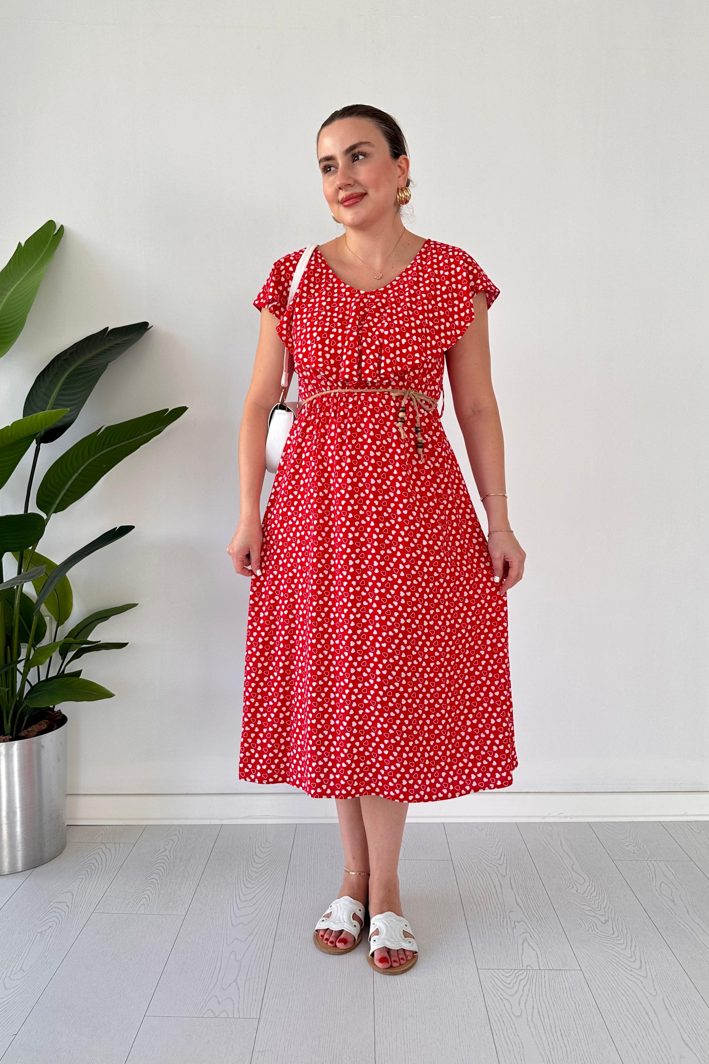 Kalpli Kemerli Elbise