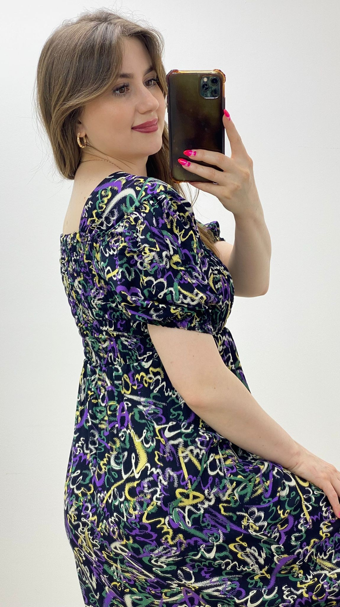 Gipeli Çizgi Elbise Siyah