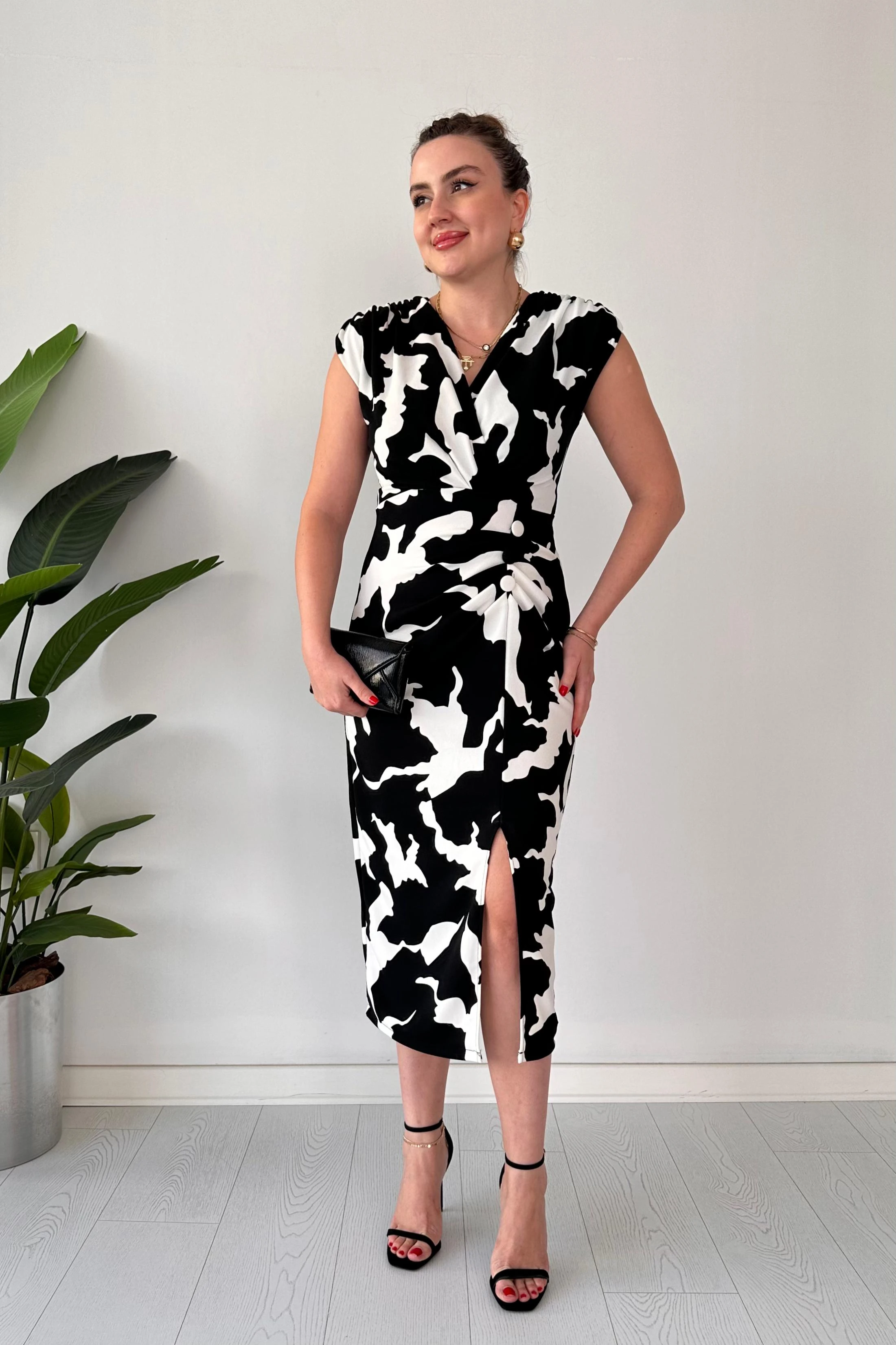 Büzgülü Milka Krep Elbise