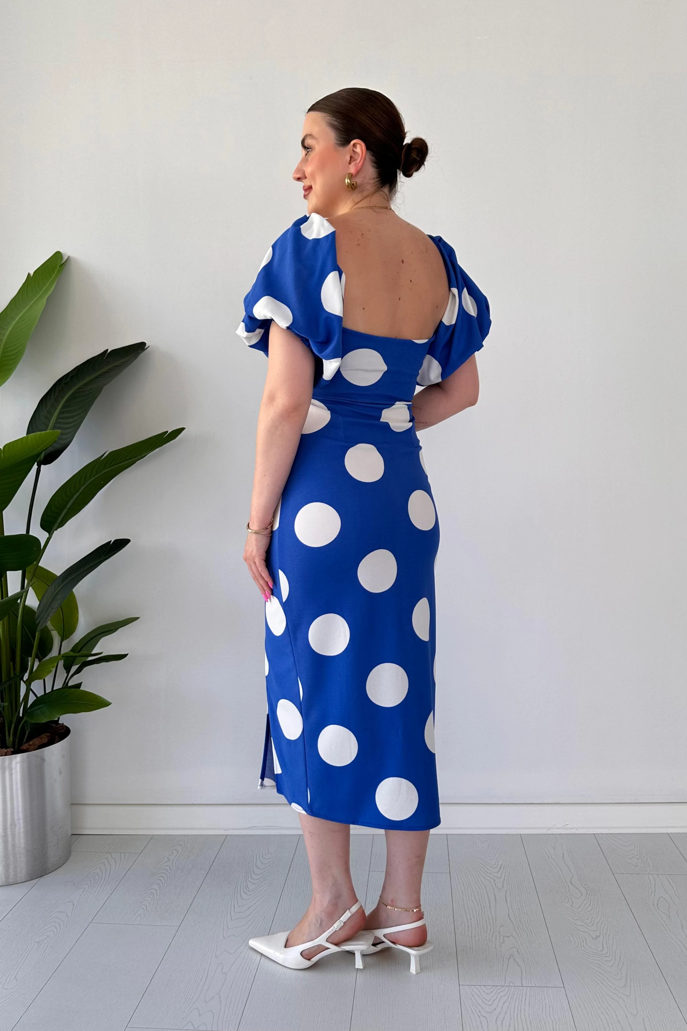 İri Puan Krep Elbise