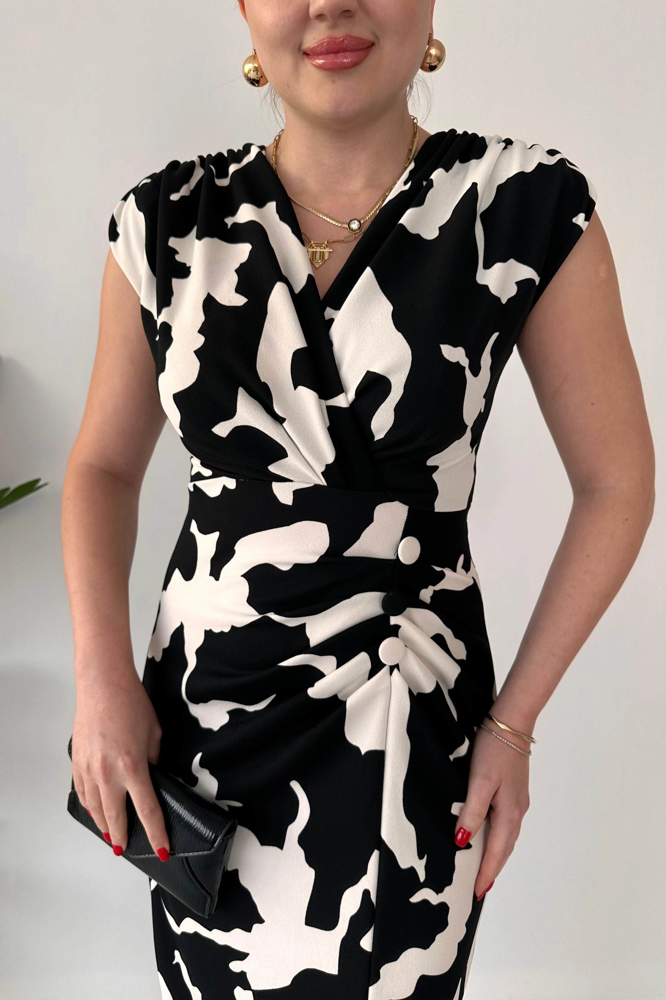 Büzgülü Milka Krep Elbise