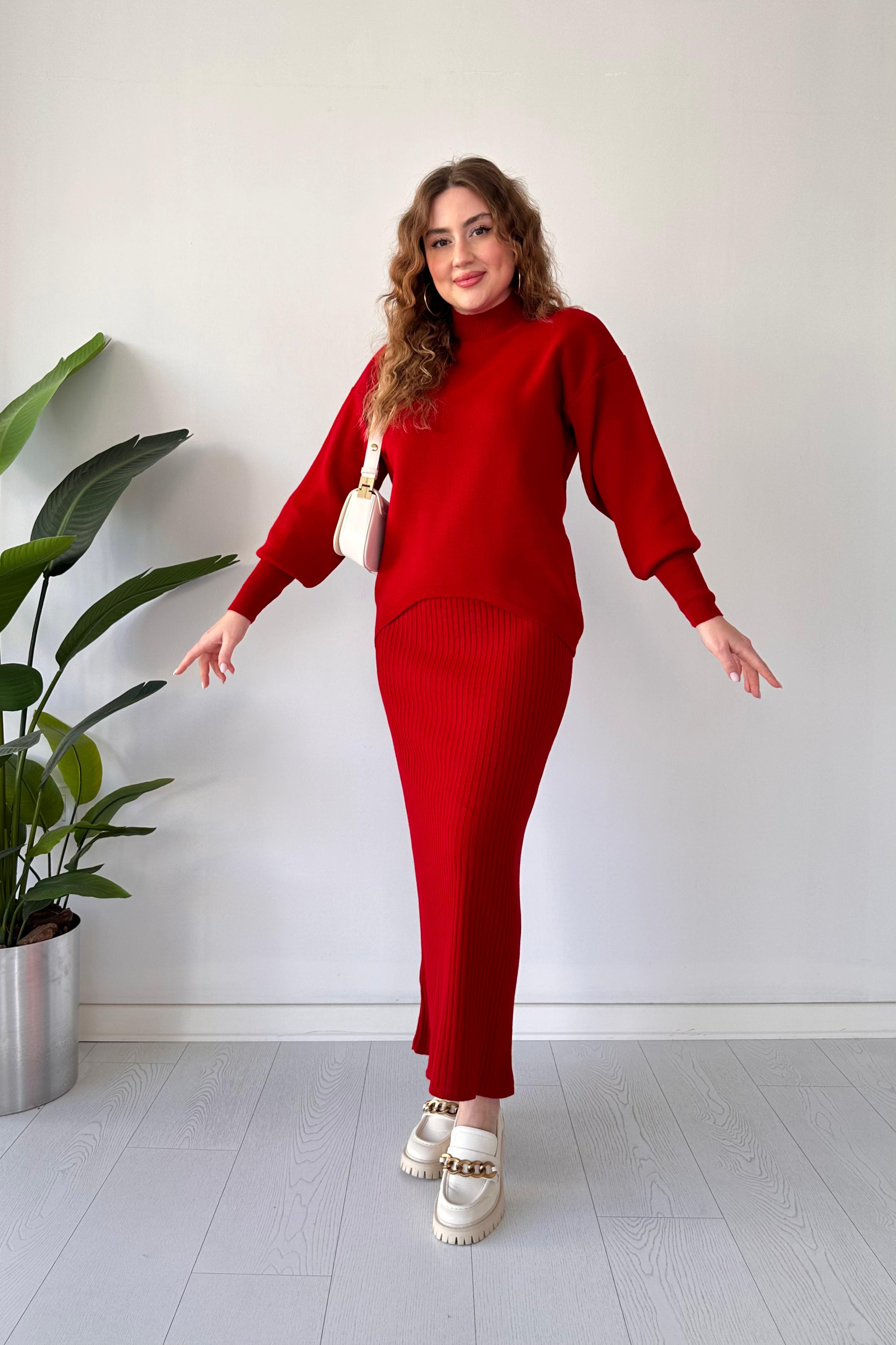 Uzun Kazaklı Elbise Takım