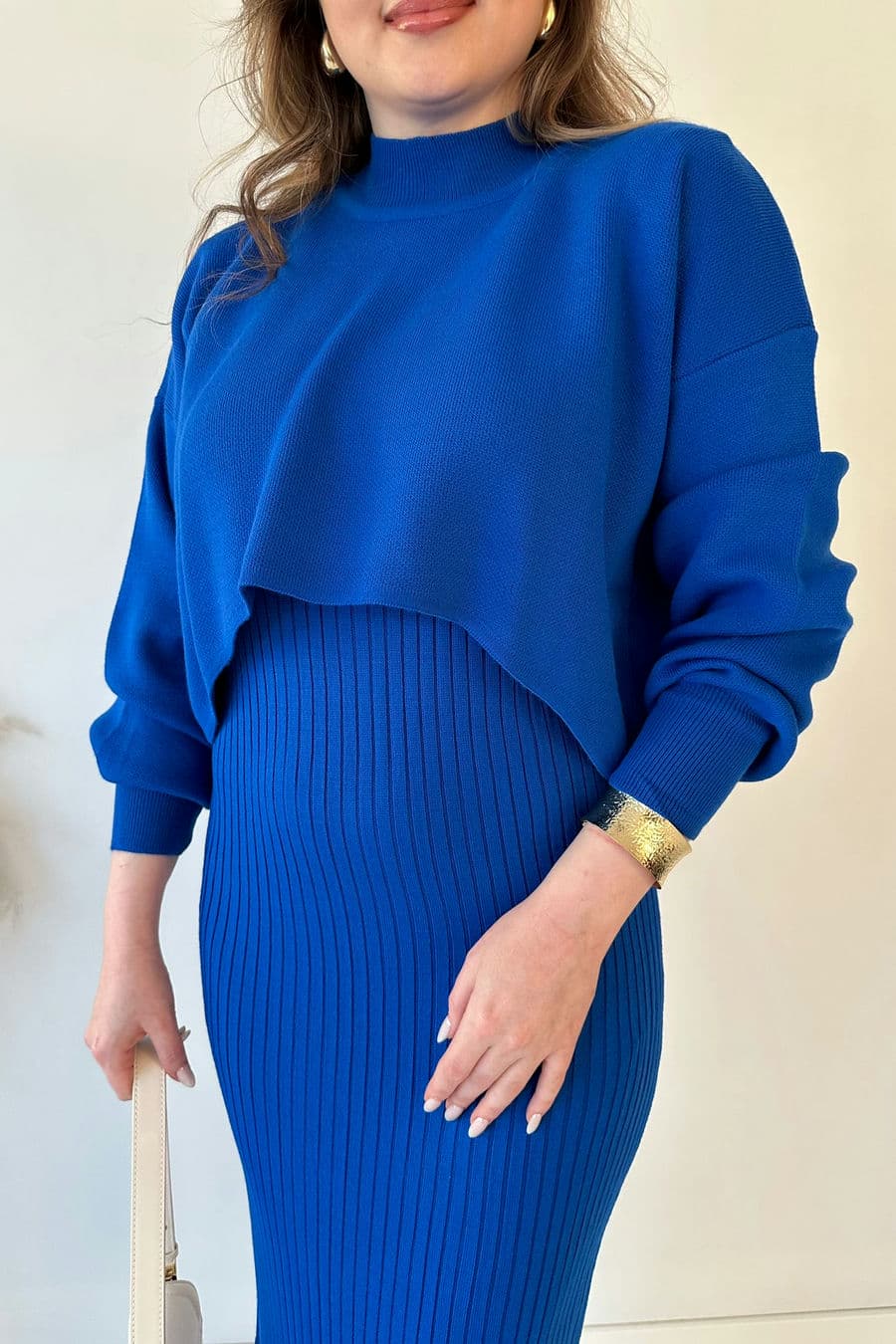 Kısa Kazaklı Triko Elbise