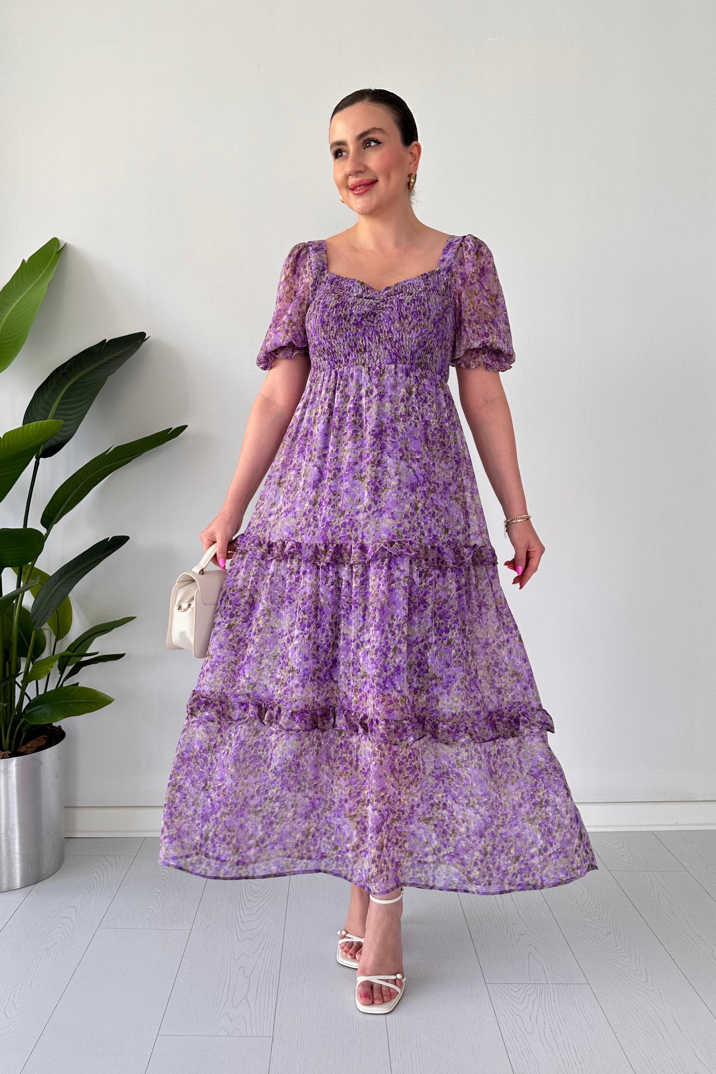 Gipeli Bahar Sifon Elbise