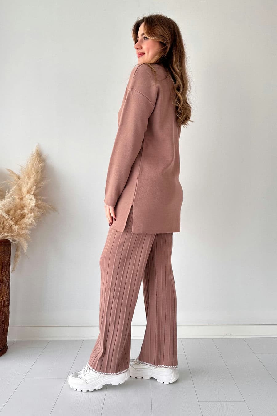 Yarım Çizgili Triko Takım