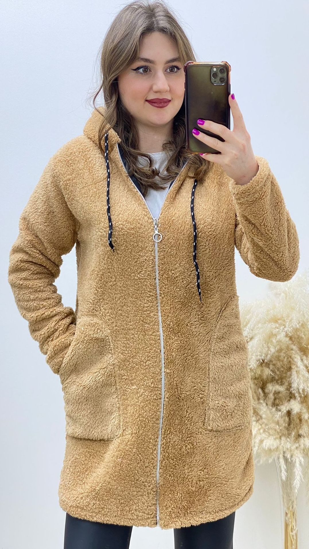 Şapkalı Peluş Bej