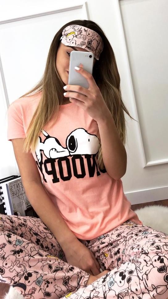 Snoopy Pijama Takımı-Pembe