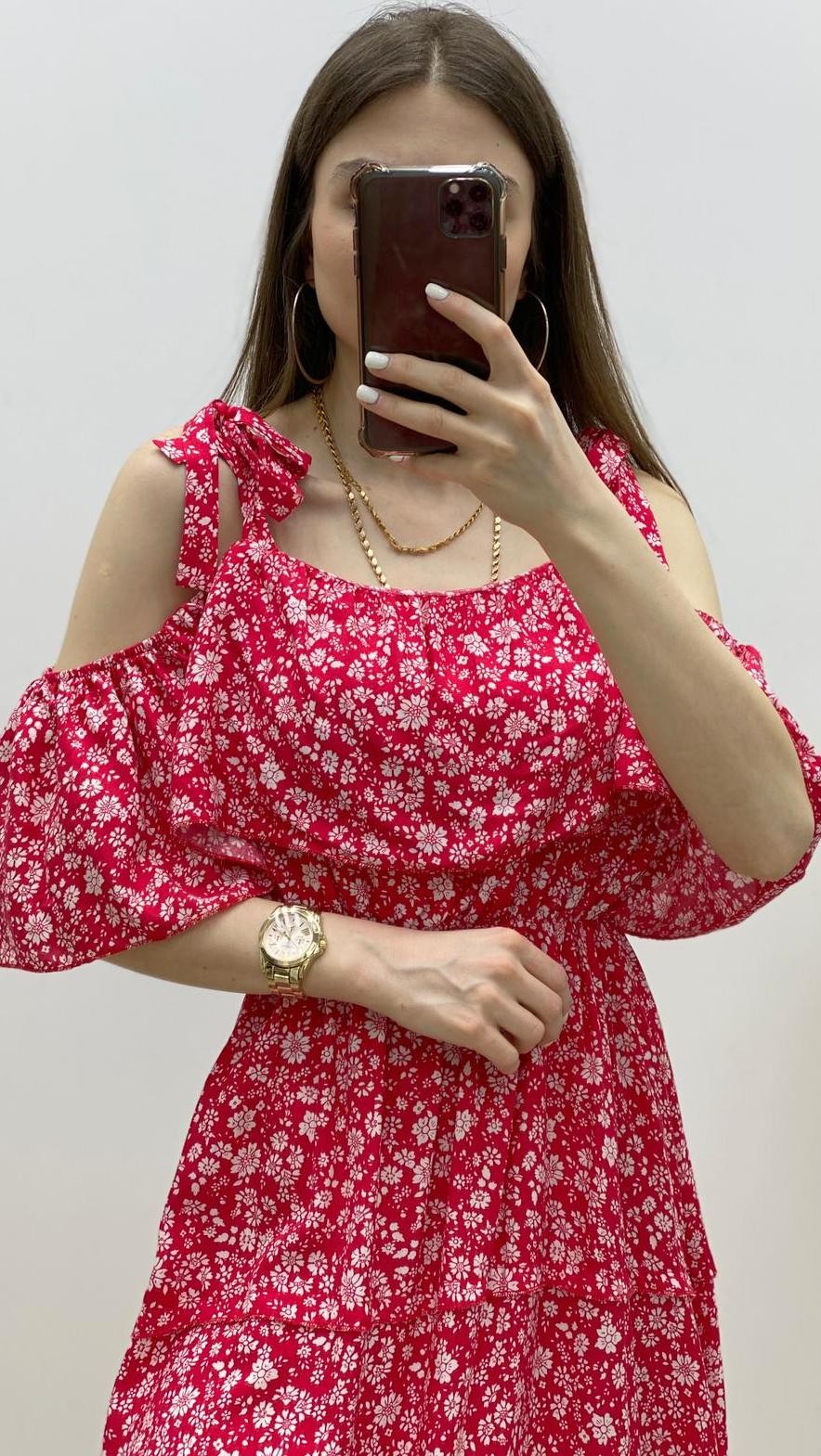 Asimetrik Etek Madonna Elbise Kırmızı