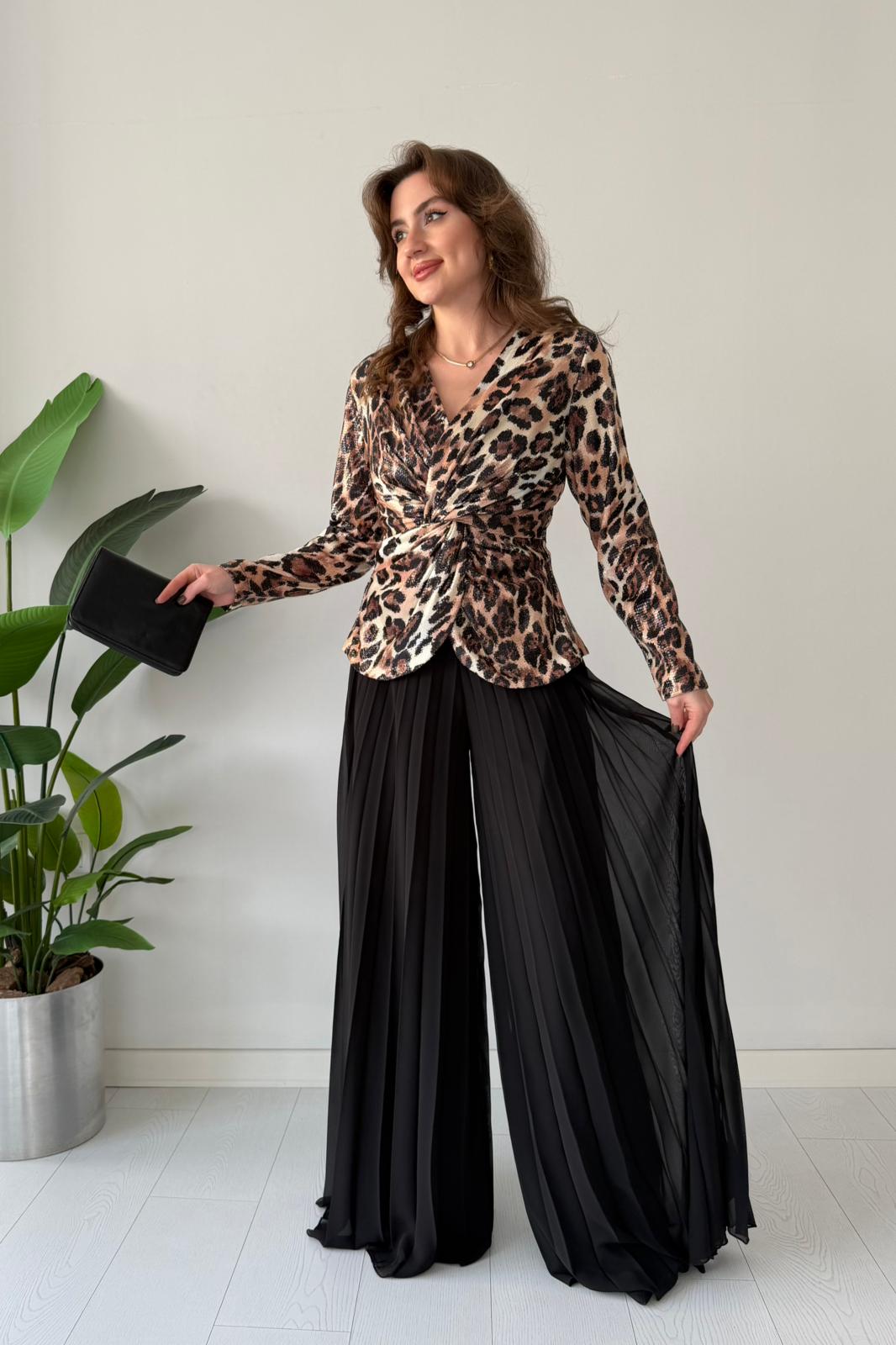 Leopar Payetli Takım