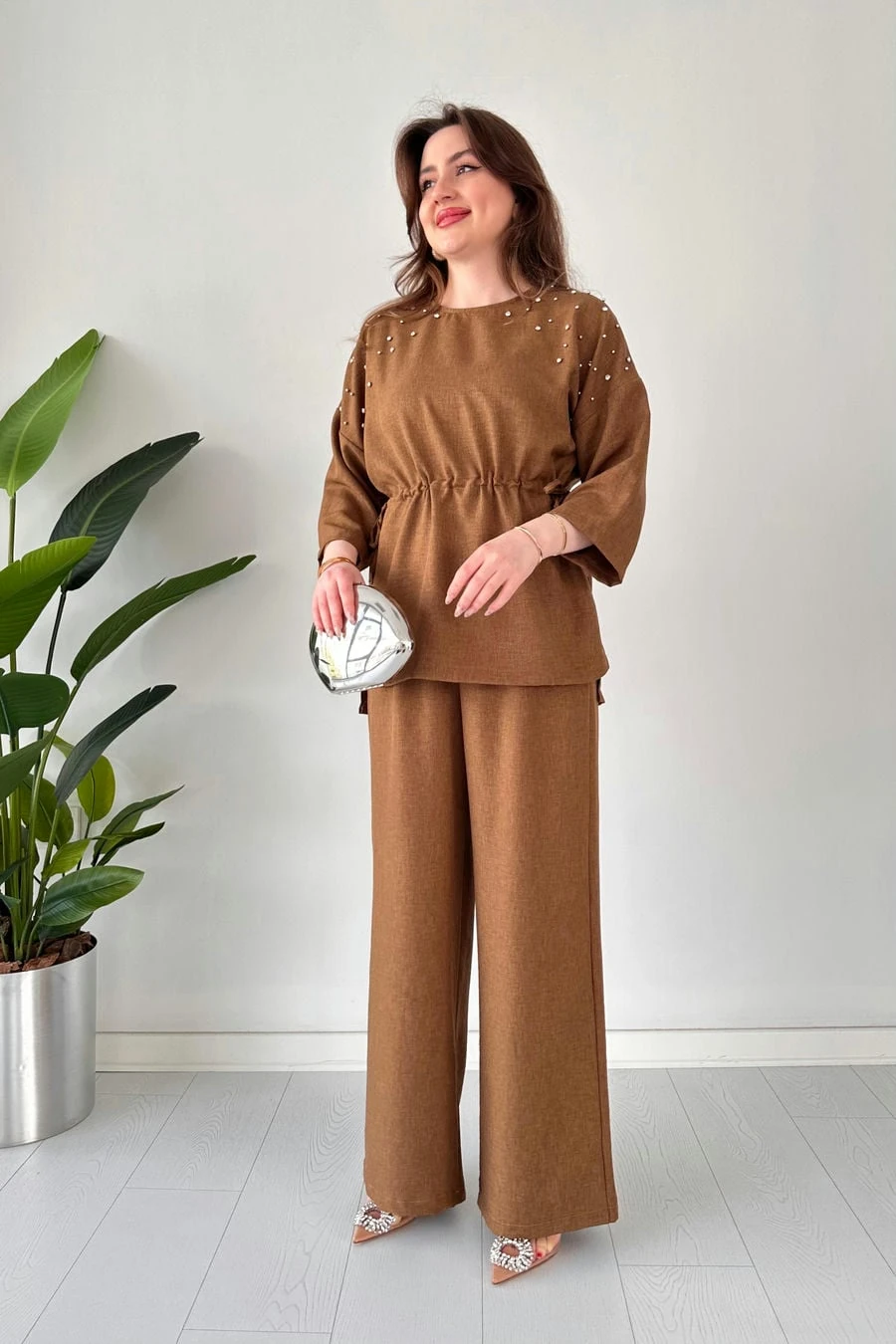 Taşlı Keten Takım