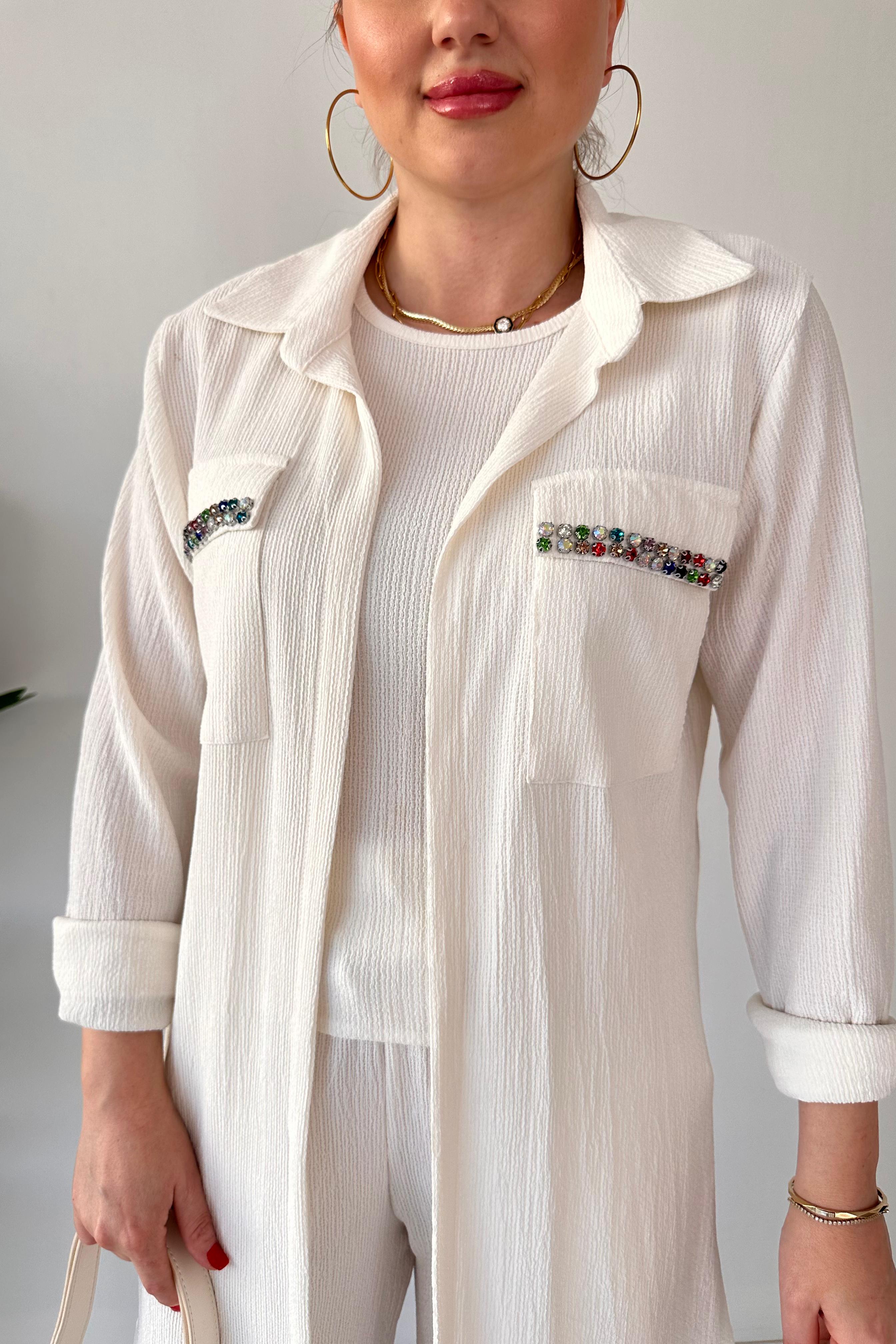 Taşlı Üç Parça Gofre Takım