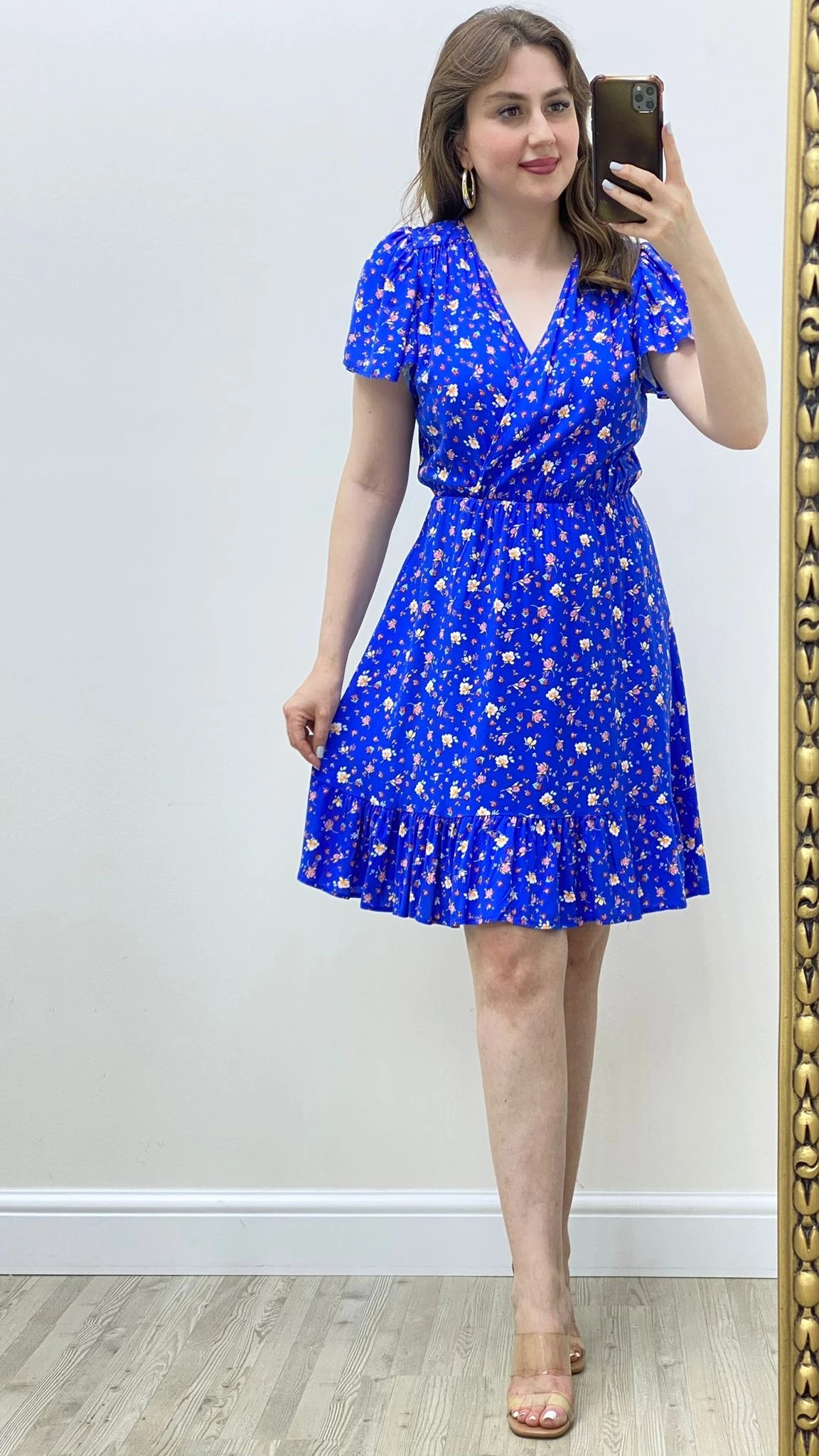 Tulip Viskon Elbise Mavi