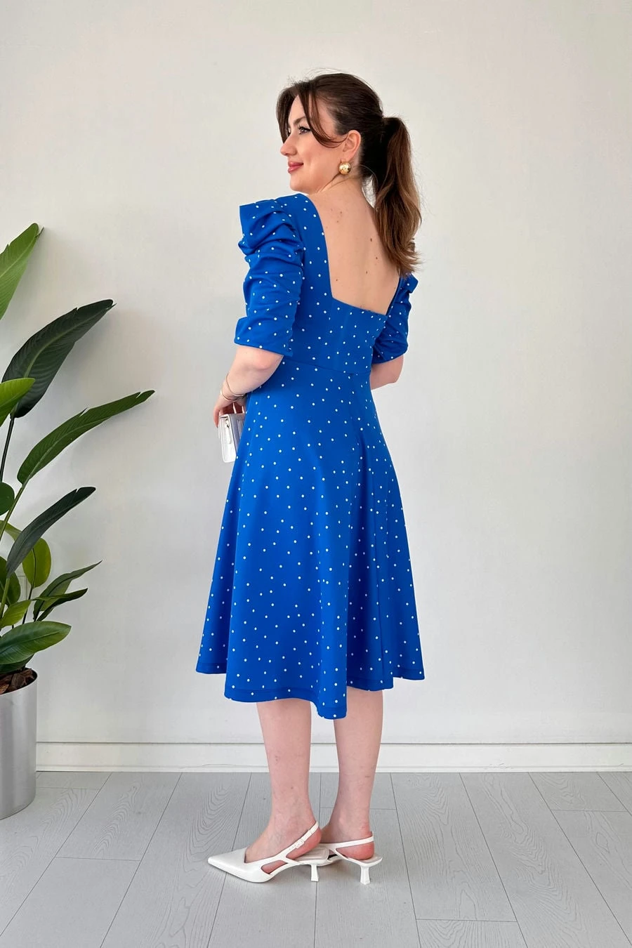 Prenses Kol Puantiye Elbise