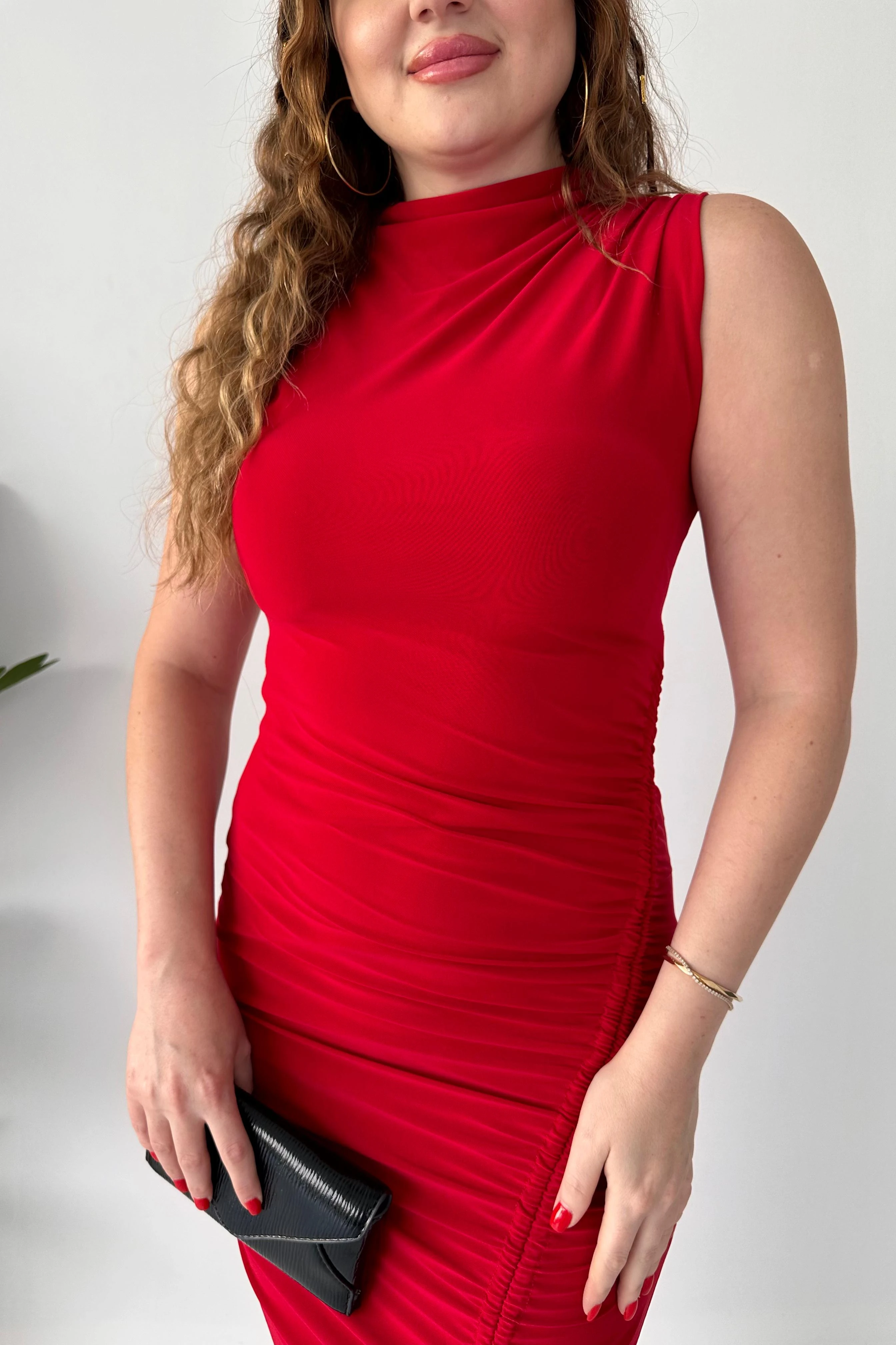 Ayarlanır Yırtmaçlı Buzi Elbise