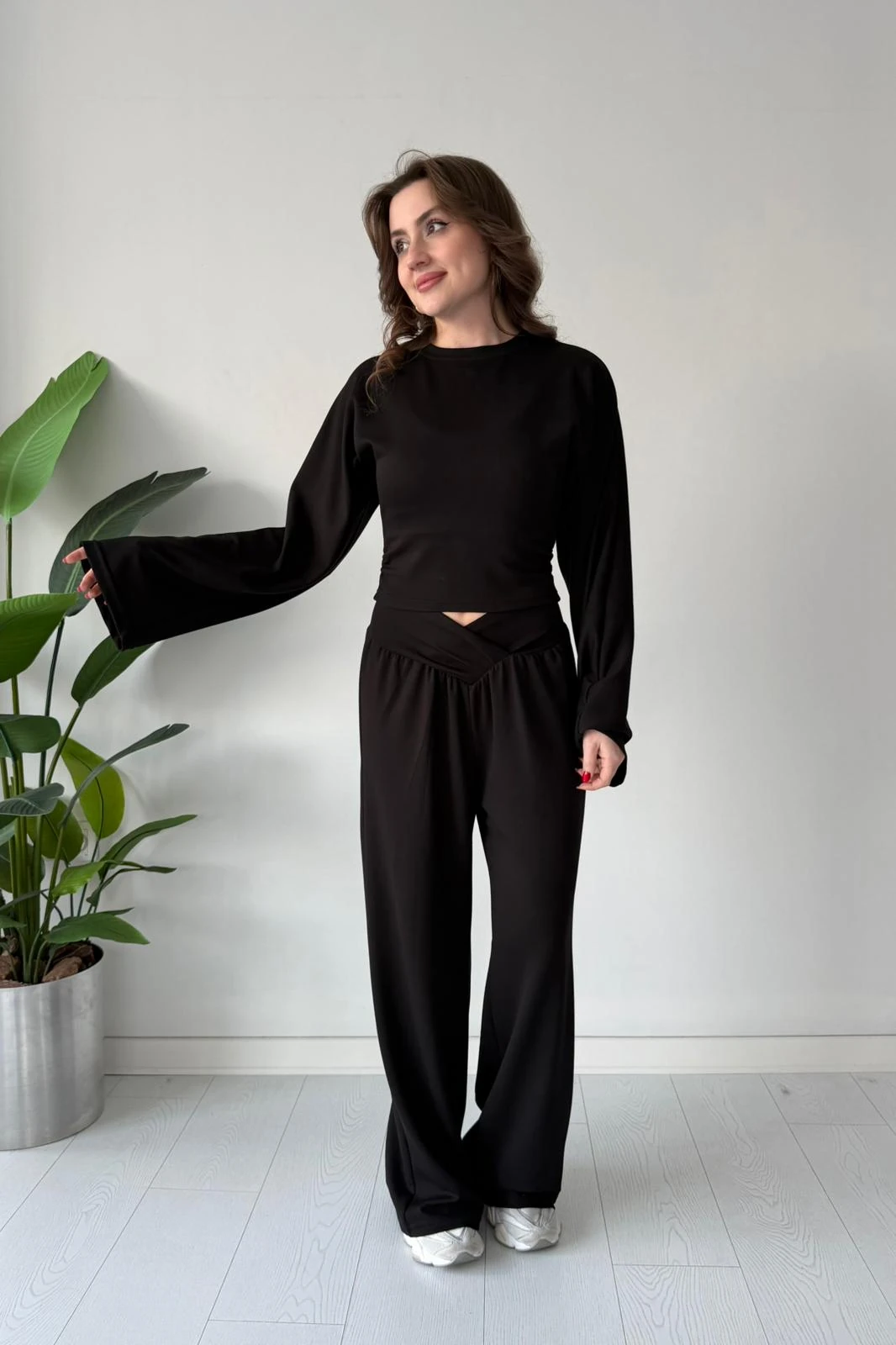 V Korseli İkili Takım - Siyah