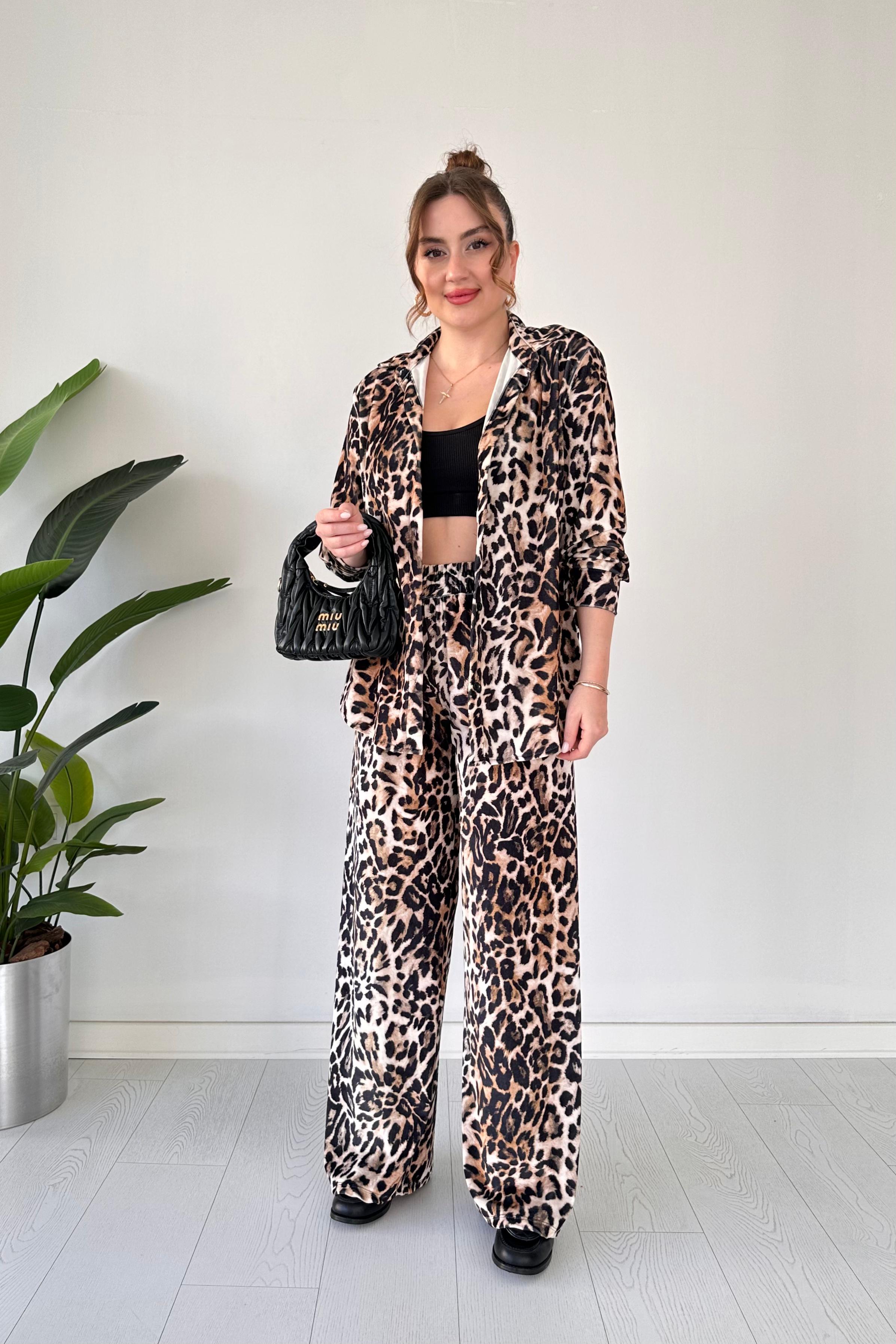 Leopar Kadife Takım