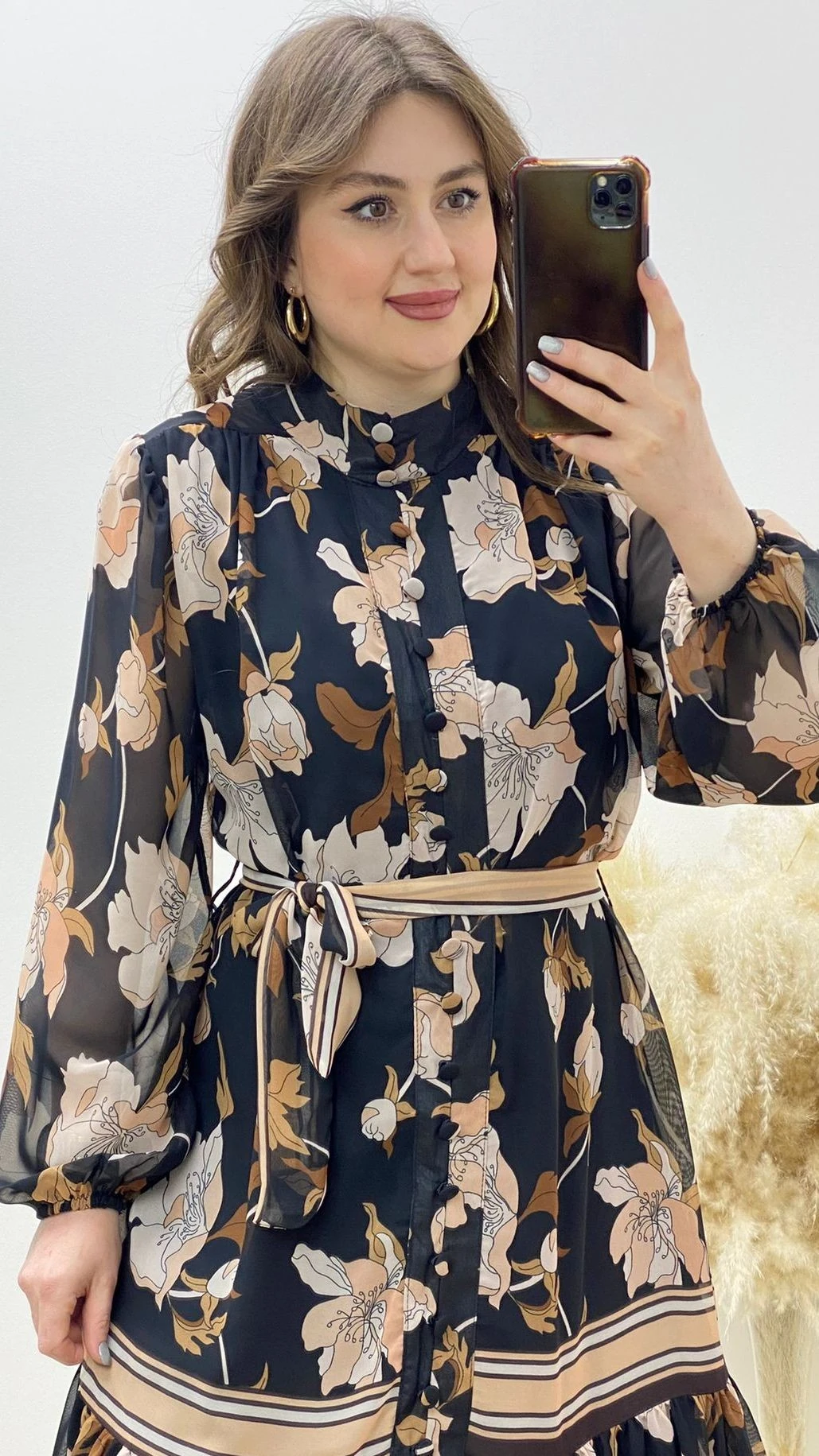 Lilyum Şifon Elbise Siyah