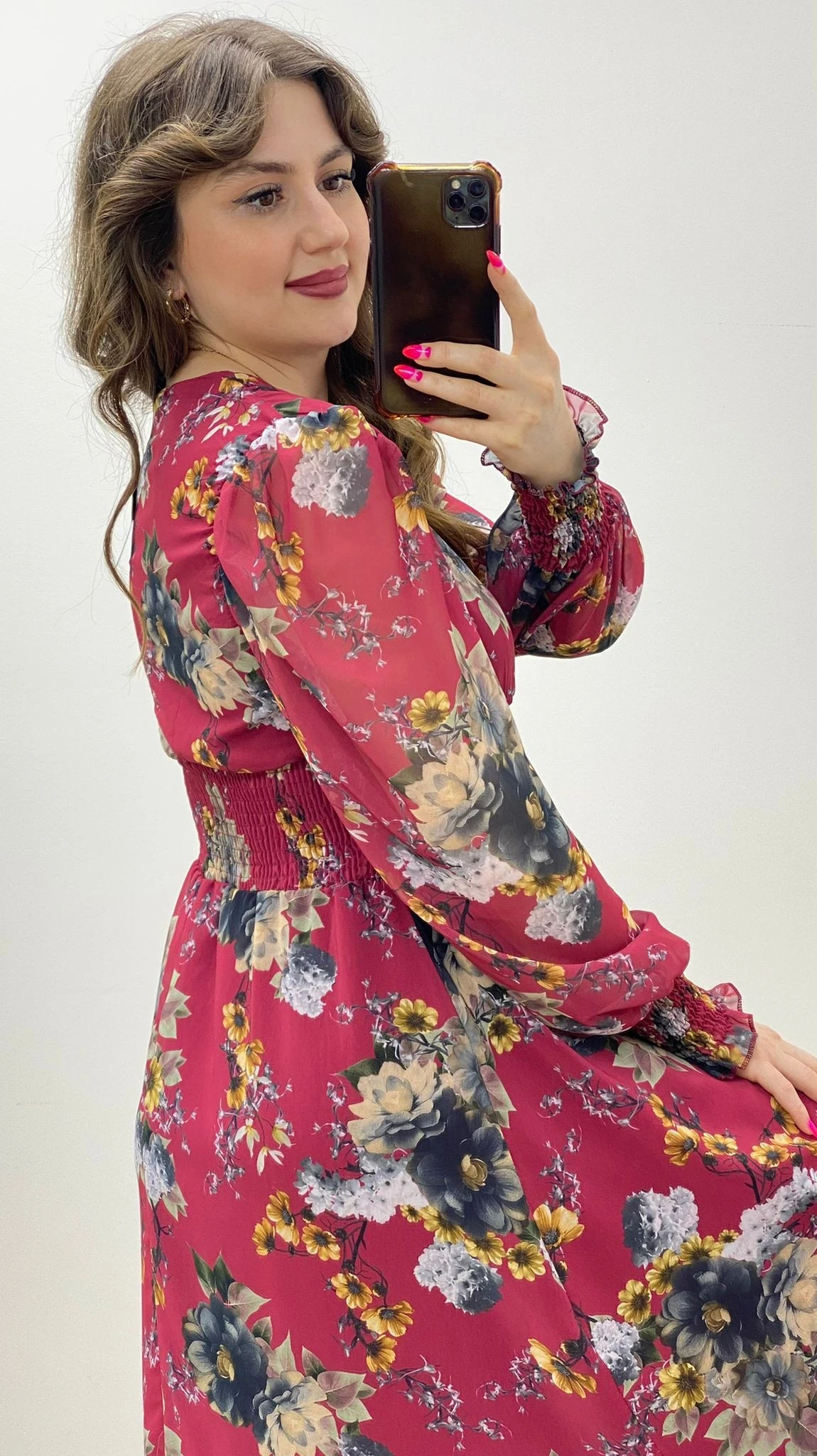 Ortancalı Şifon Elbise