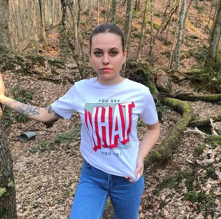 Baskılı Tshirt-Beyaz-What · 8
